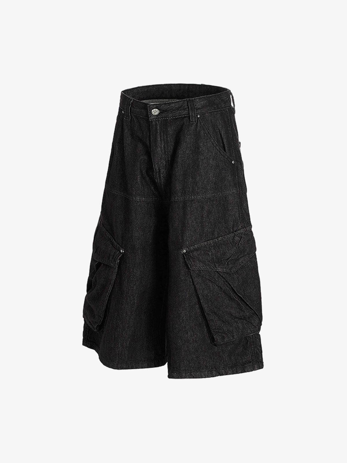 Other Retro Drape Baggy Straight Workwear Denim Shorts Size US 32 / EU 48 - 2 Thumbnail