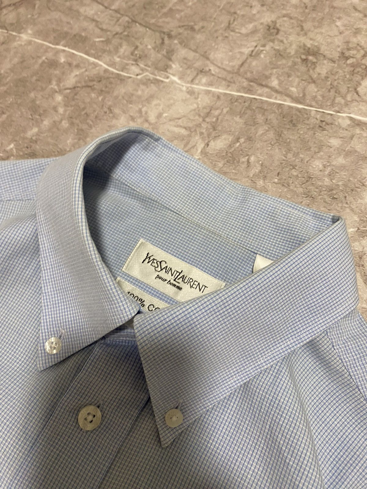 Yves Saint Laurent Yves Saint Laurent Pour Bomme Short Sleeve Shirt Button Up Size US L / EU 52-54 / 3 - 7 Thumbnail