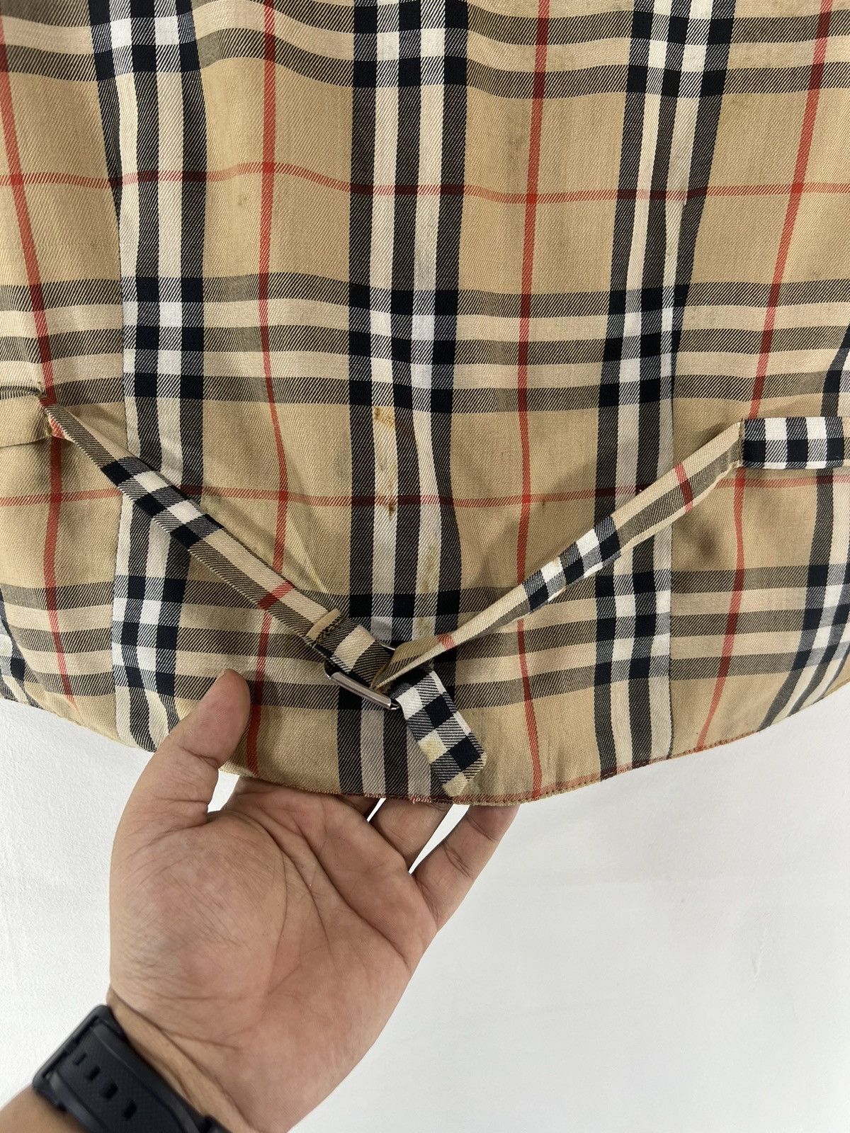 Burberry Vintage Burberry Nova Check Vest Mix Leather In Front Size US M / EU 48-50 / 2 - 6 Thumbnail