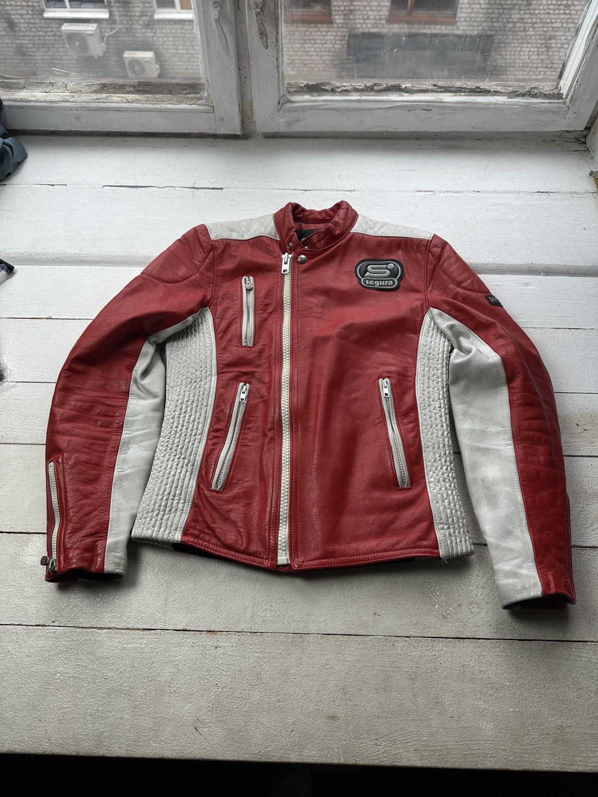 Other SEGURA 🚨VNTG LEATHER JACKET AVANT RACING BIG LOGO RED MOTO Size US XS / EU 42 / 0 - 1 Thumbnail