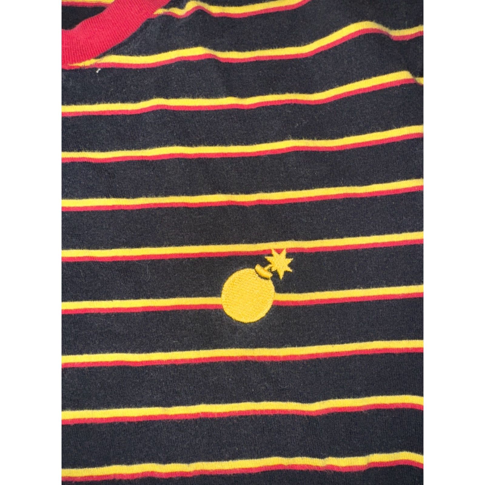 The Hundreds The Hundreds Striped T-Shirt Black Yellow Red Medium 18x26 Logo Tee Men M Streetwear Size US M / EU 48-50 / 2 - 2 Thumbnail