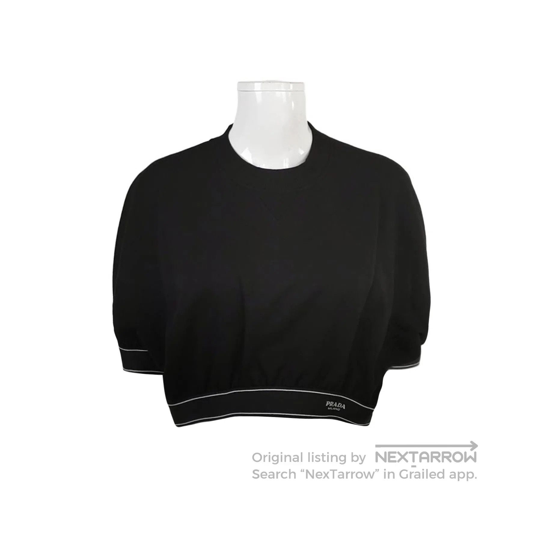 Prada Prada Logo Cotton Crewneck Cropped Top . Size S / US 4 / IT 40 - 1 Thumbnail