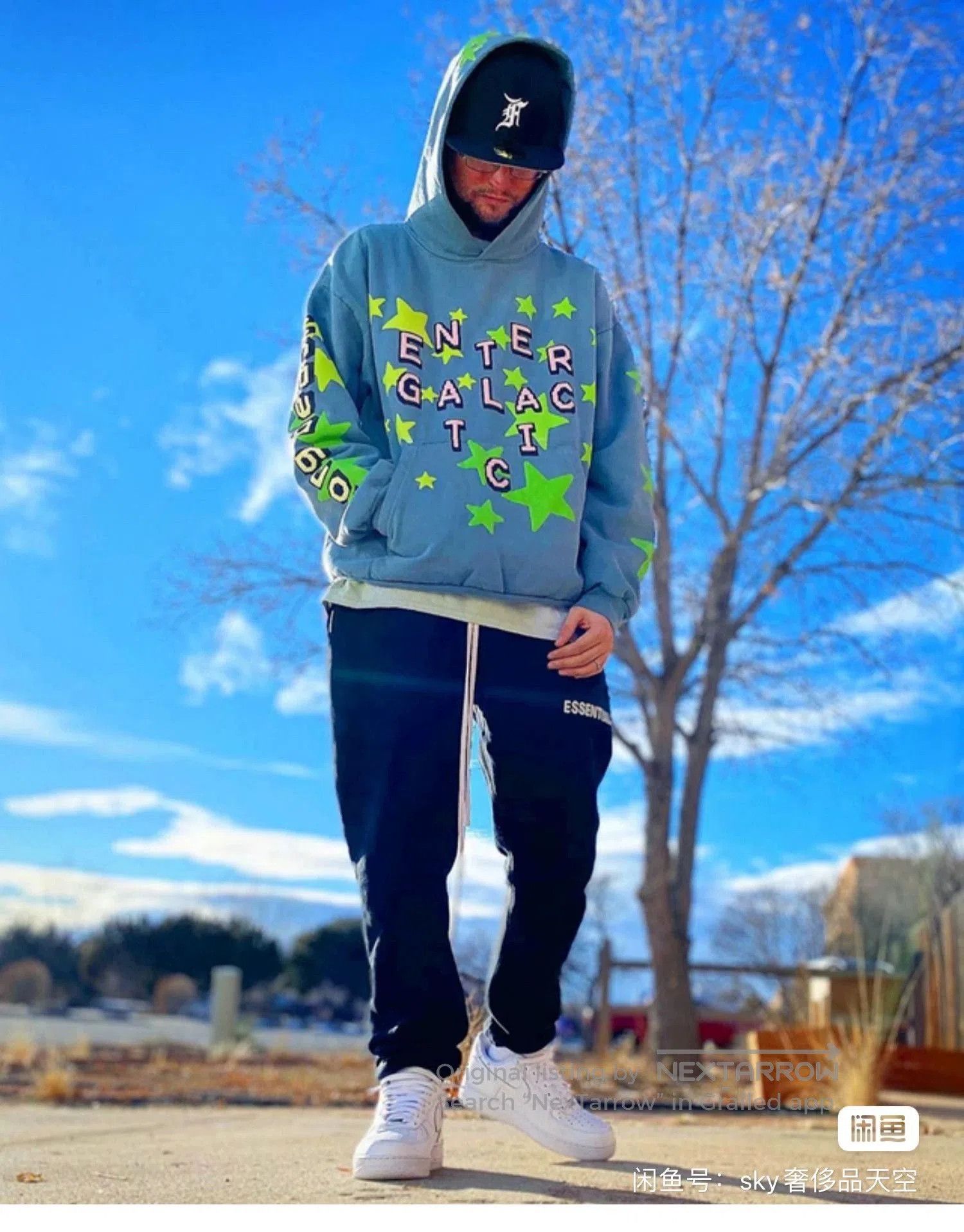 Kanye West kid cudi glow-in-the-dark star hoodie. Size US M / EU 48-50 / 2 - 7 Thumbnail