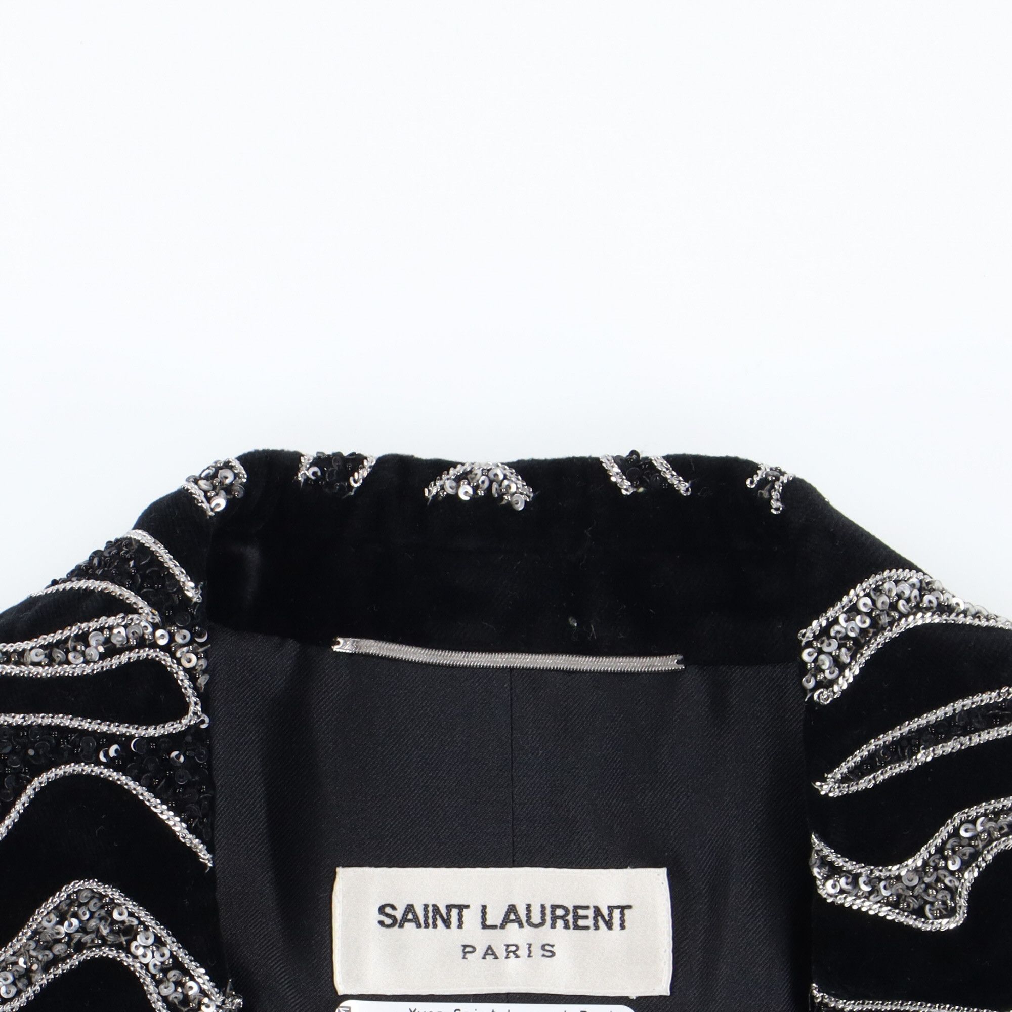 Saint Laurent Paris FW15 Runway Zebra Sequin Embellished Blazer Size US S / EU 44-46 / 1 - 12 Thumbnail