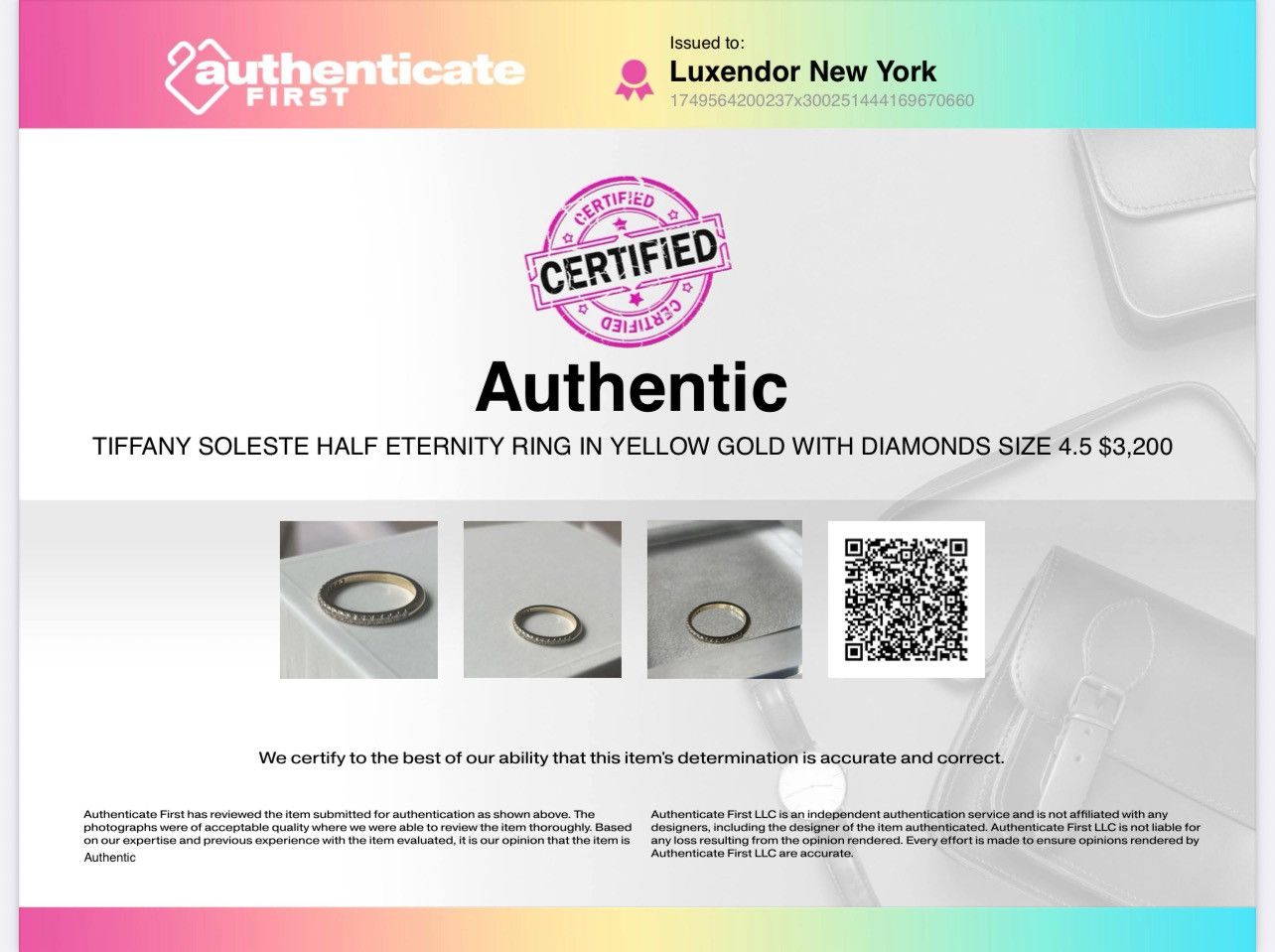Tiffany & Co. Tiffany Soleste Half Eternity Ring YG Dia 4.5 NEW $3,200 Size ONE SIZE - 10 Thumbnail