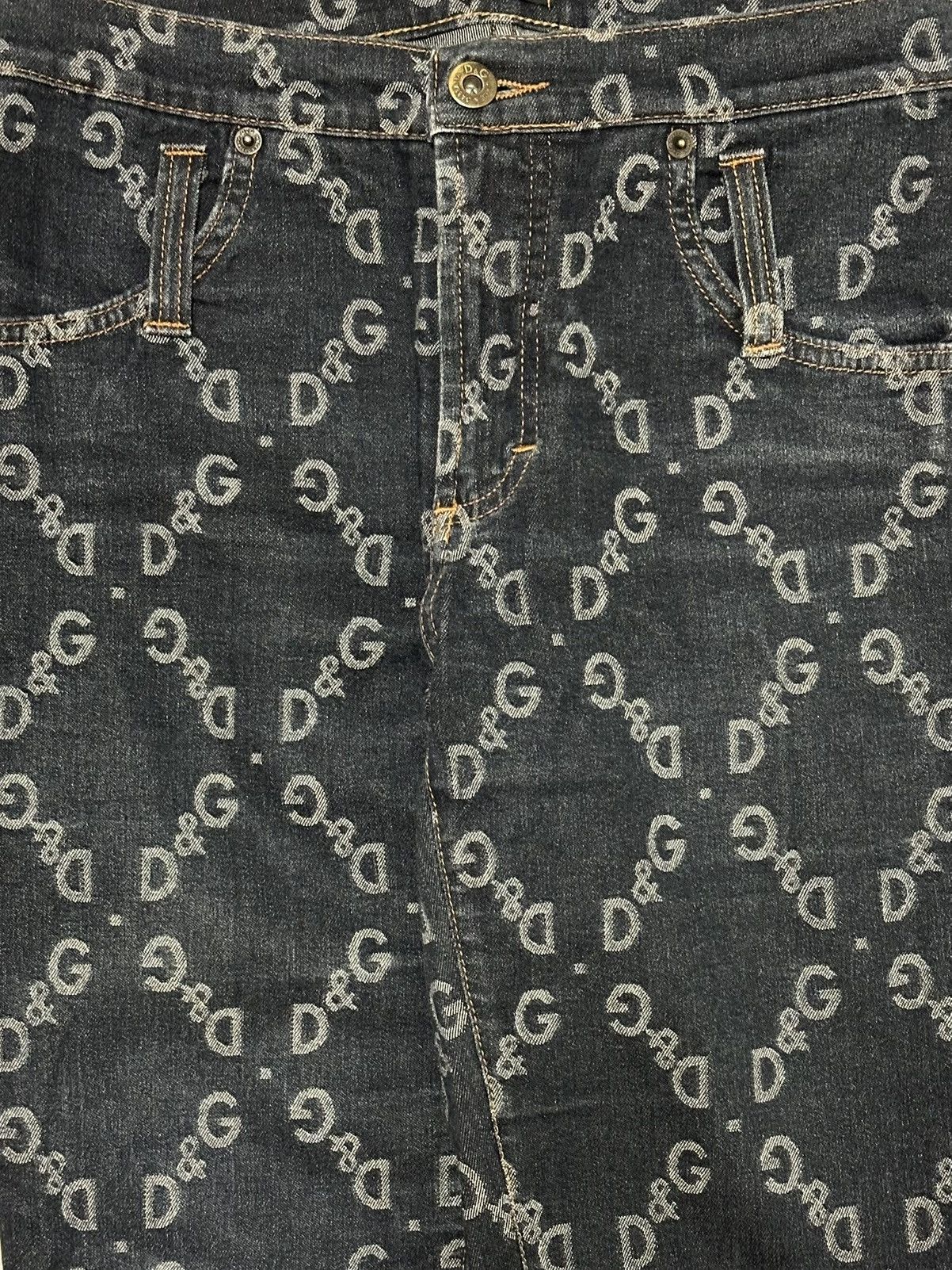 Dolce & Gabbana D&G Fall Winter 2002 Logo Skinny Stretch Denim Jeans Size 28" / US 6 / IT 42 - 4 Thumbnail