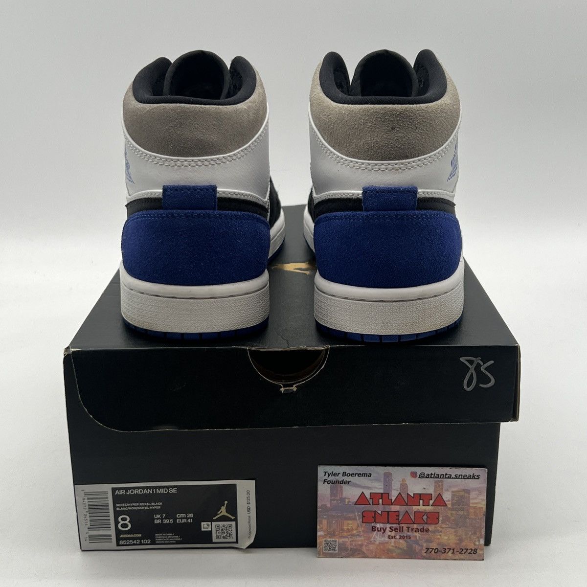 Jordan Brand Air Jordan 1 Mid Royal black toe Size US 8 / EU 41 - 3 Thumbnail