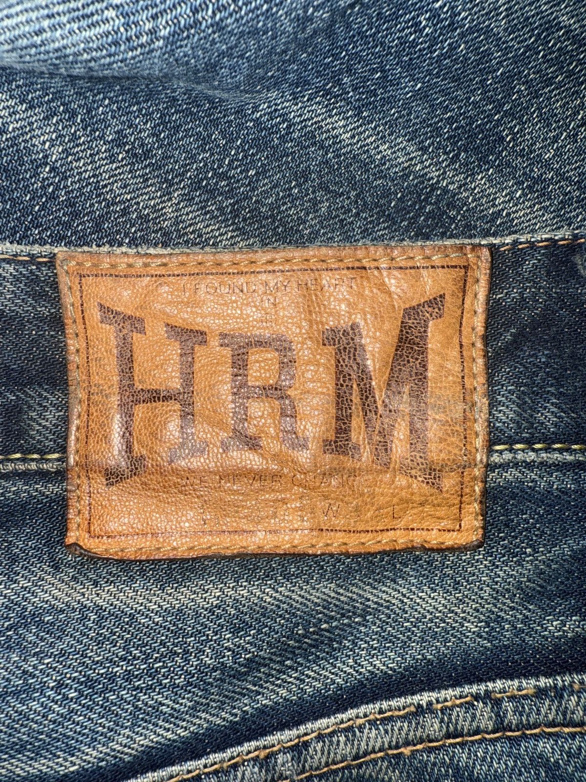 HOLLYWOOD RANCH MARKET Japan Brand HRM Distress Denim Blue-Blue Japan Design Size US 34 / EU 50 - 13 Thumbnail