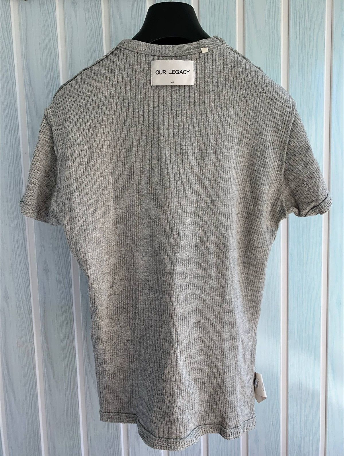 Our Legacy Our Legacy AW 2014 Spun Sumo Women Gray Waffle Knit T-Shirt Size M / US 6-8 / IT 42-44 - 6 Thumbnail