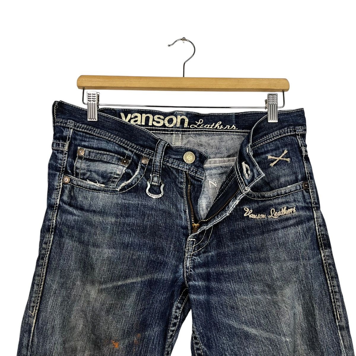 Vanson Leathers Vintage Vanson Leather Distressed Biker Jeans Size 32" / US 10 / IT 46 - 14 Thumbnail