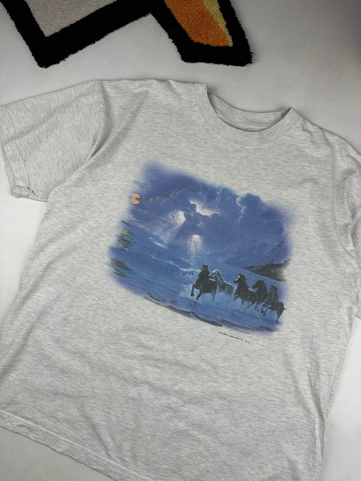 Vintage Vintage 90’s Thunder horses t-shirt art tee Size US XL / EU 56 / 4 - 3 Thumbnail