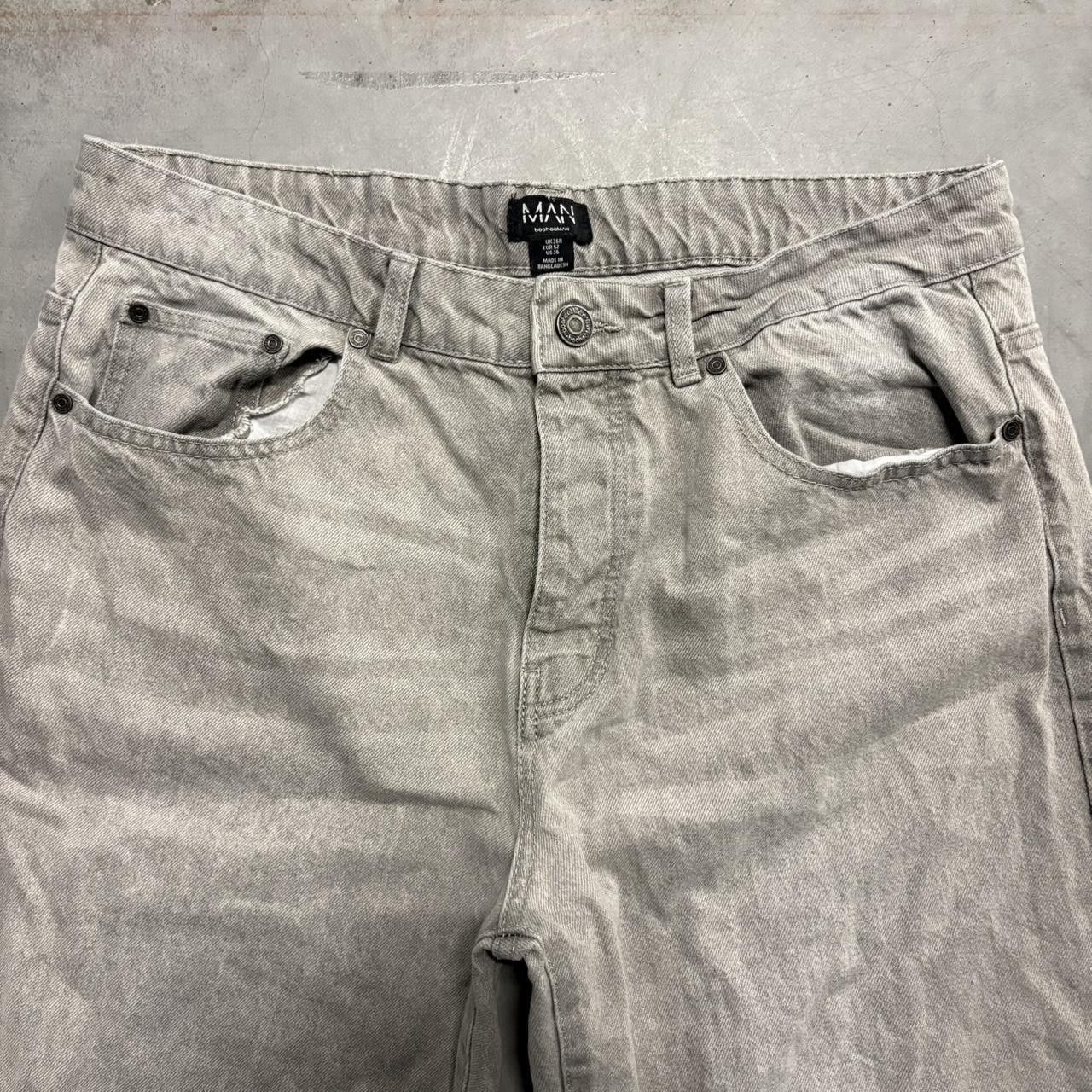 Boohoo Crazy Vintage Y2K/2000s Baggy Wideleg Grey Boohoo Man Denim Jeans! Size US 36 / EU 52 - 4 Thumbnail