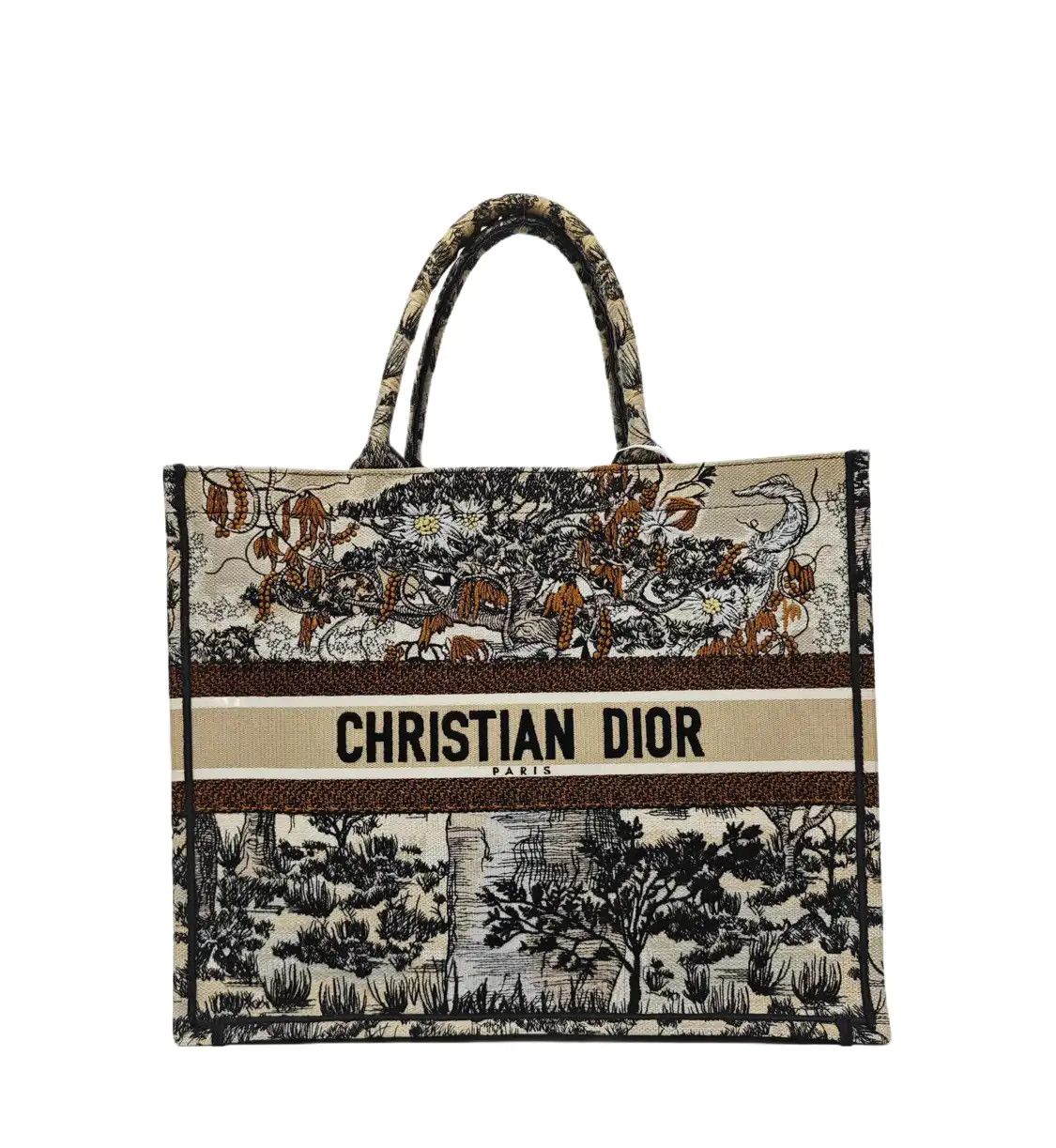 Dior DIOR Book Tote multi-color fabric embroidery print handbag Size ONE SIZE - 1 Thumbnail