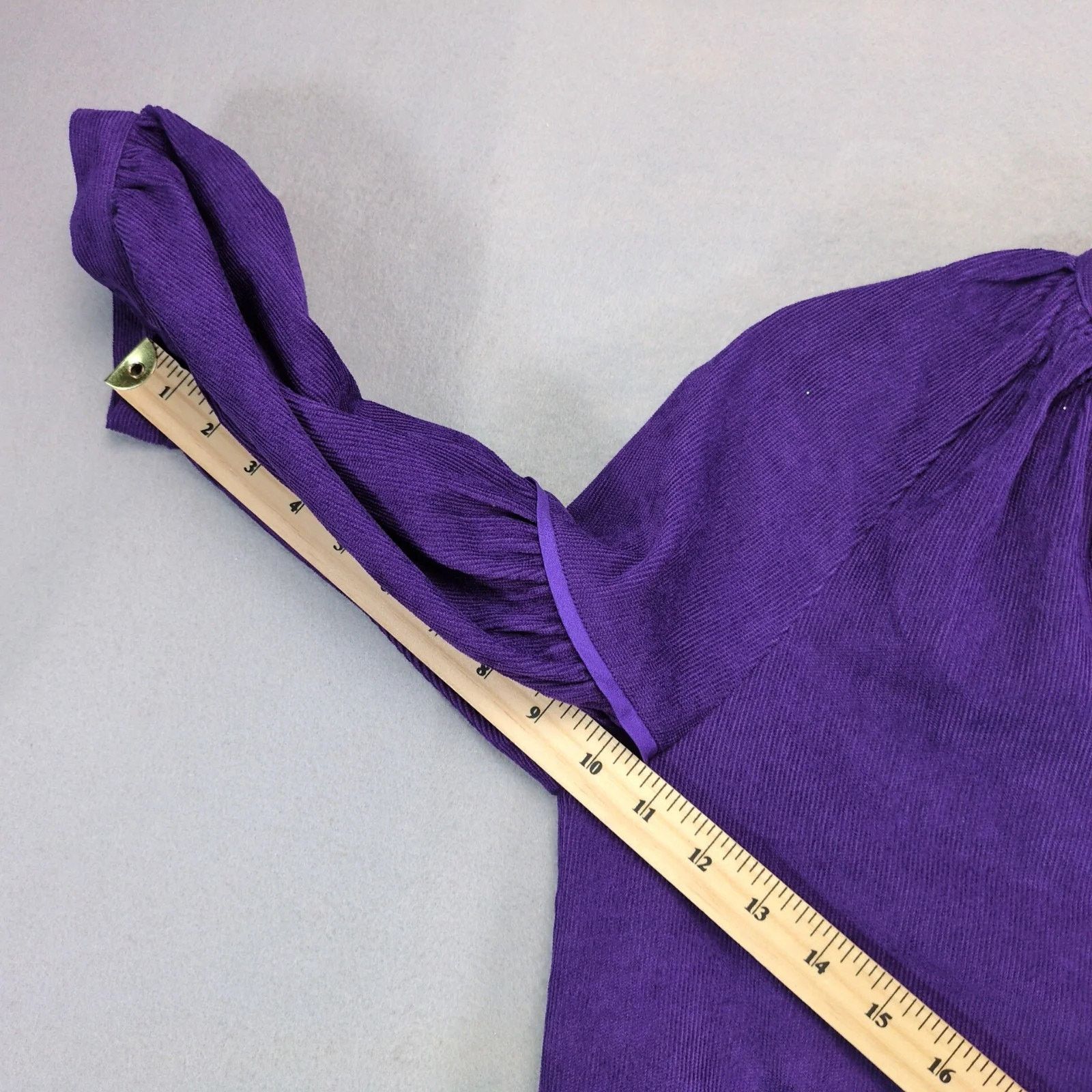 Other NWT Joy Joy Deep Purple Corduroy Shift Dress XS Puff Sleeve Size XS / US 0-2 / IT 36-38 - 7 Thumbnail