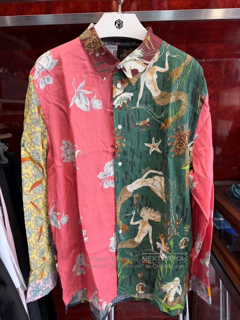 Loewe size 41 Mermaid graffiti linen shirt jacket