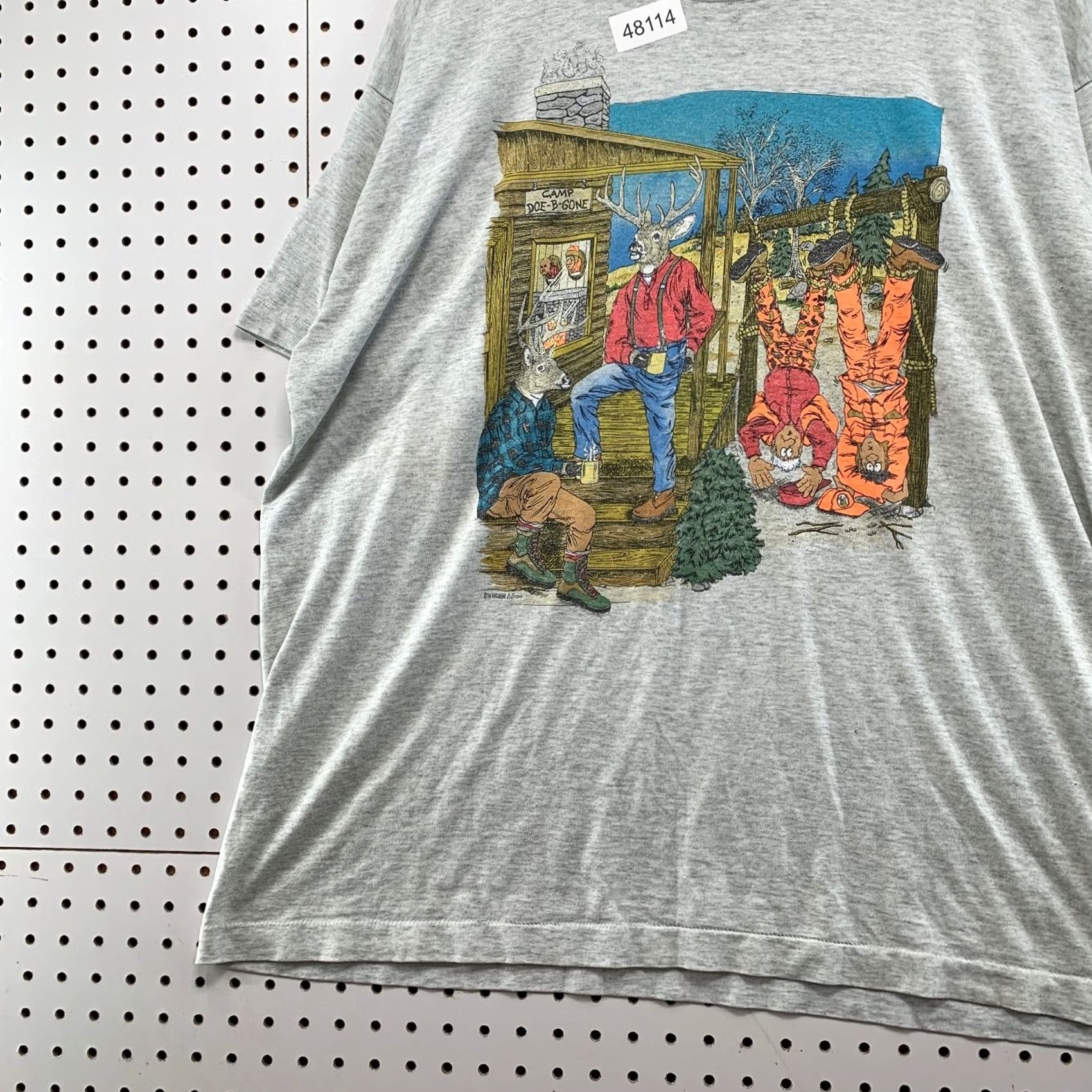 Fruit Of The Loom VINTAGE Nike Shirt Mens 2XL Gray Funny Hunting Deer Humour T-Shirt Size US XXL / EU 58 / 5 - 5 Thumbnail
