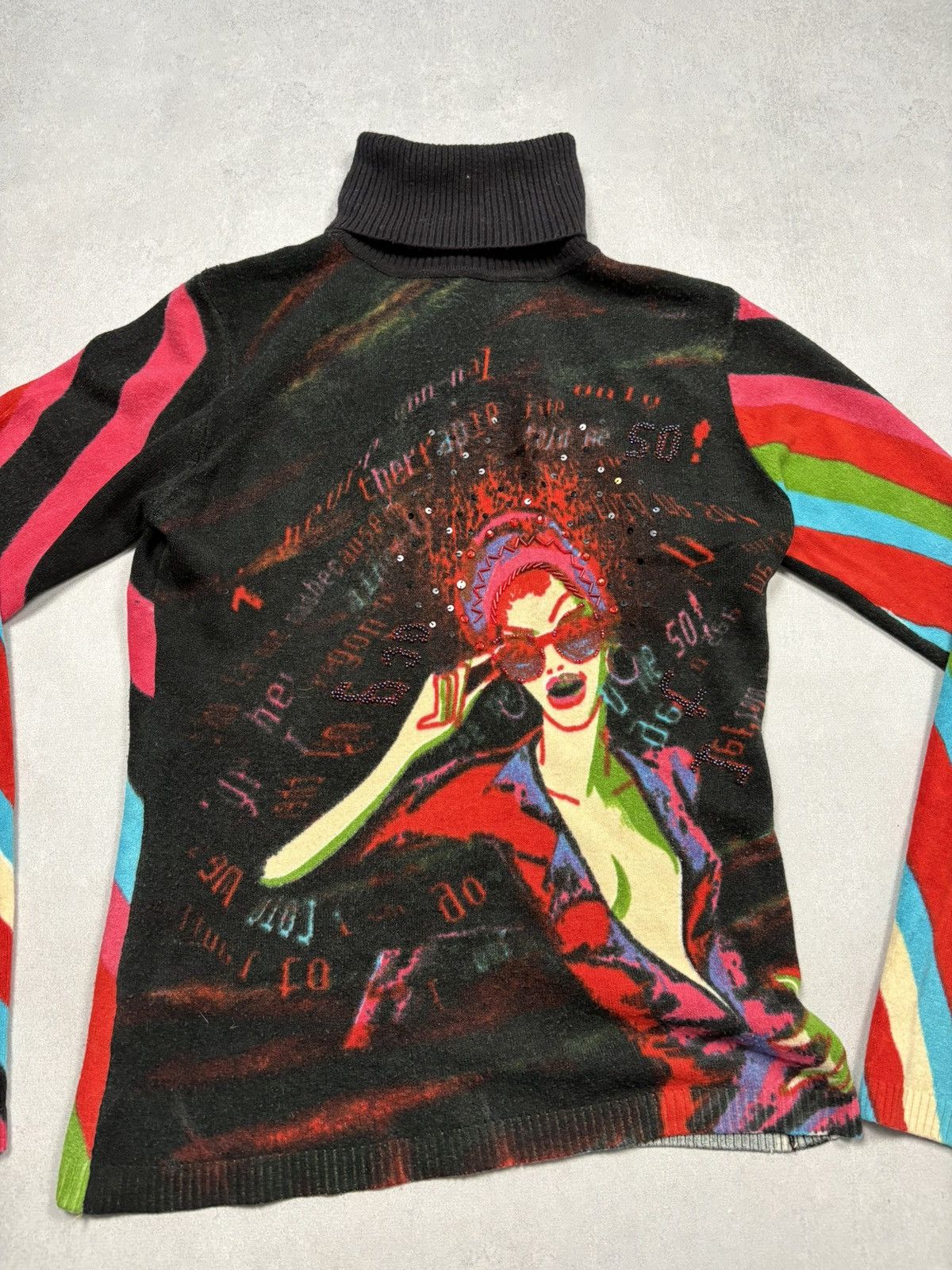 Custo Barcelona Vintage Custo Barcelona Wool Turtleneck Sweater Graphic Y2K Size M / US 6-8 / IT 42-44 - 4 Thumbnail