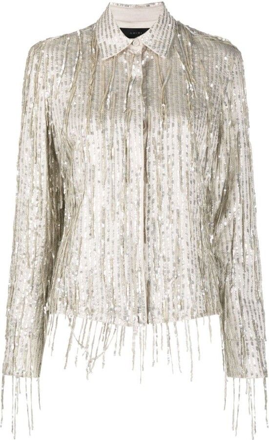 Amiri o1y0425 Shirt in Beige Size S / US 4 / IT 40 - 1 Thumbnail