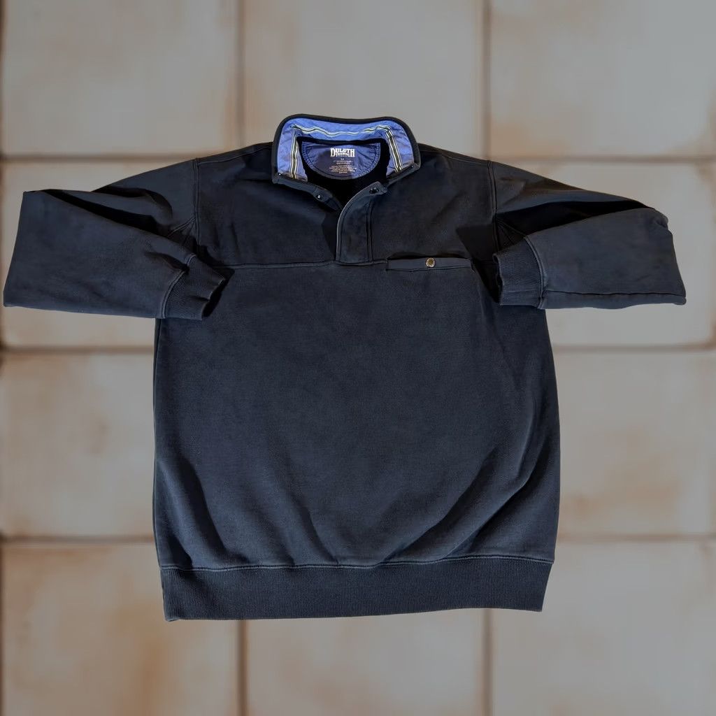 Duluth Trading Company Duluth Trading Co Sweatshirt Mens LT Tall Blue Pullover Fleece Lined Snap Mock Neck Pockets Heavyweight Winter Size US L / EU 52-54 / 3 - 1 Thumbnail