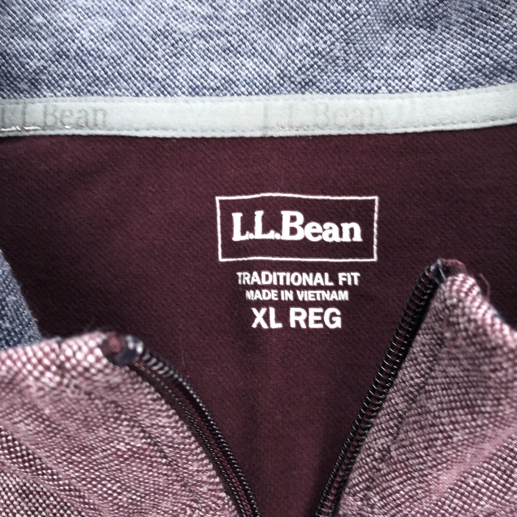 Vintage L.L.Bean Mens XL Regular Full Zip Fleece Jacket Burgundy Heather Size US XL / EU 56 / 4 - 4 Thumbnail