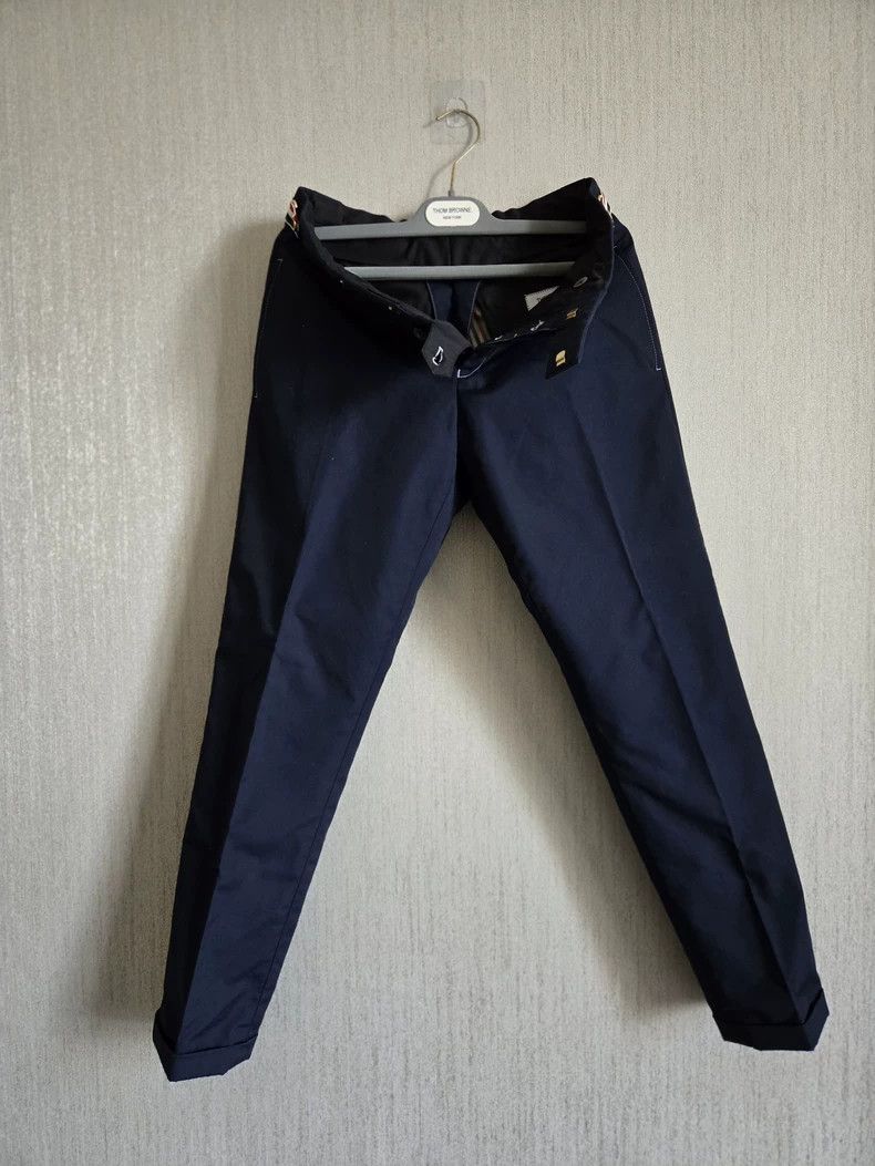 Thom Browne Thom Browne size0 Navy blue low waist trousers Size 34S - 2 Thumbnail