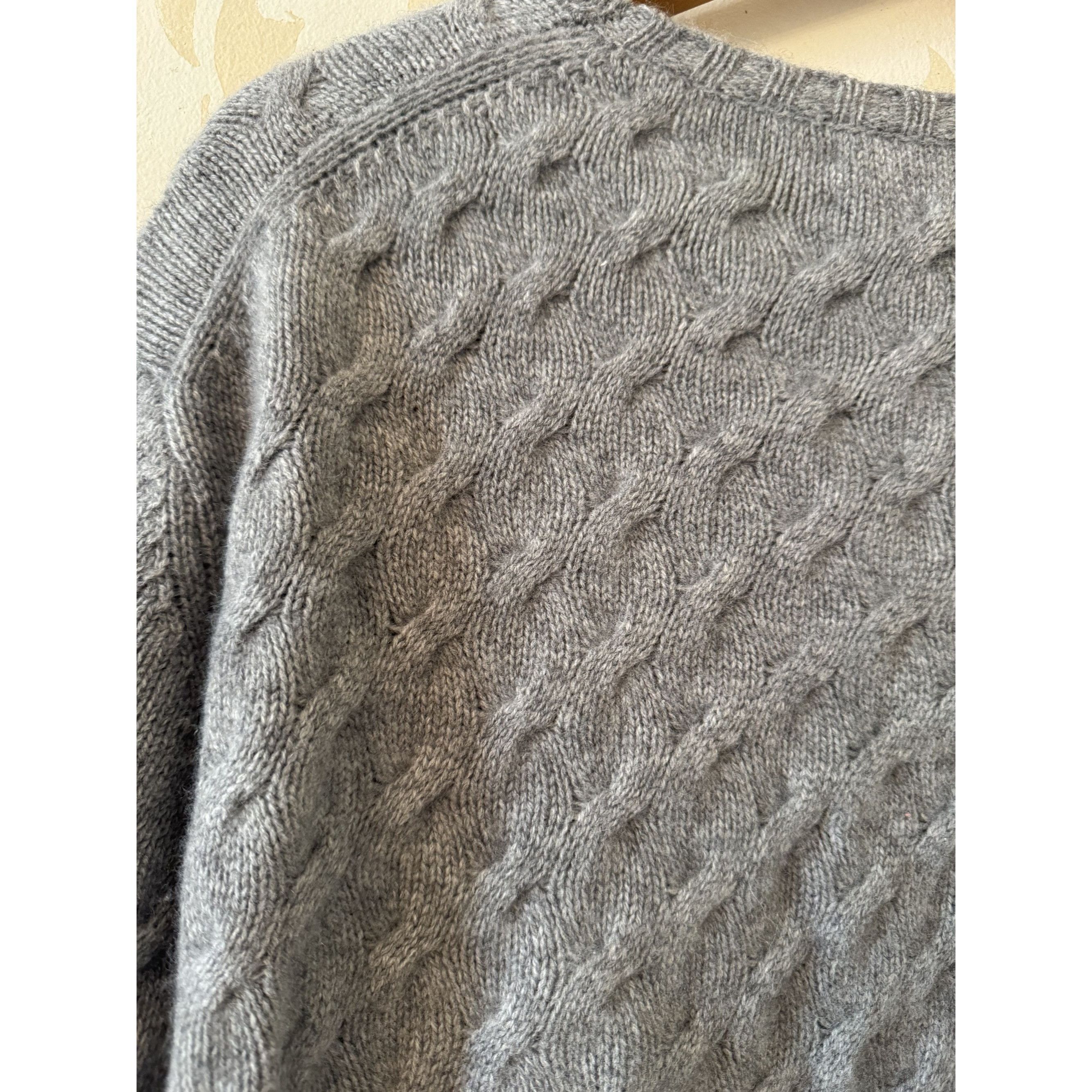 Tasso Elba Men's L Tasso Elba Beautiful Cable 100% Fine Cashmere Gray S Size US L / EU 52-54 / 3 - 4 Thumbnail