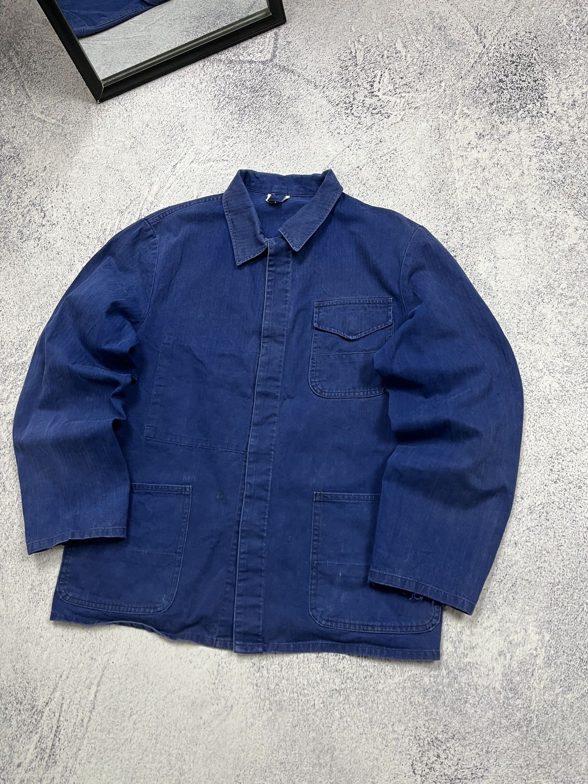 Le Laboureur French Workwear German Work Jacket Sanfor Blue Chore Coat Size US M / EU 48-50 / 2 - 4 Thumbnail