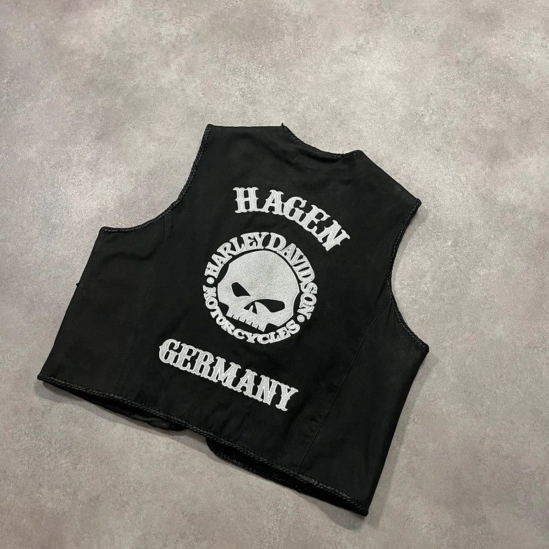 Harley Davidson Vintage Harley Davidson Motorcycles Leather Vest Moto Y2K Size US XXL / EU 58 / 5 - 2 Thumbnail