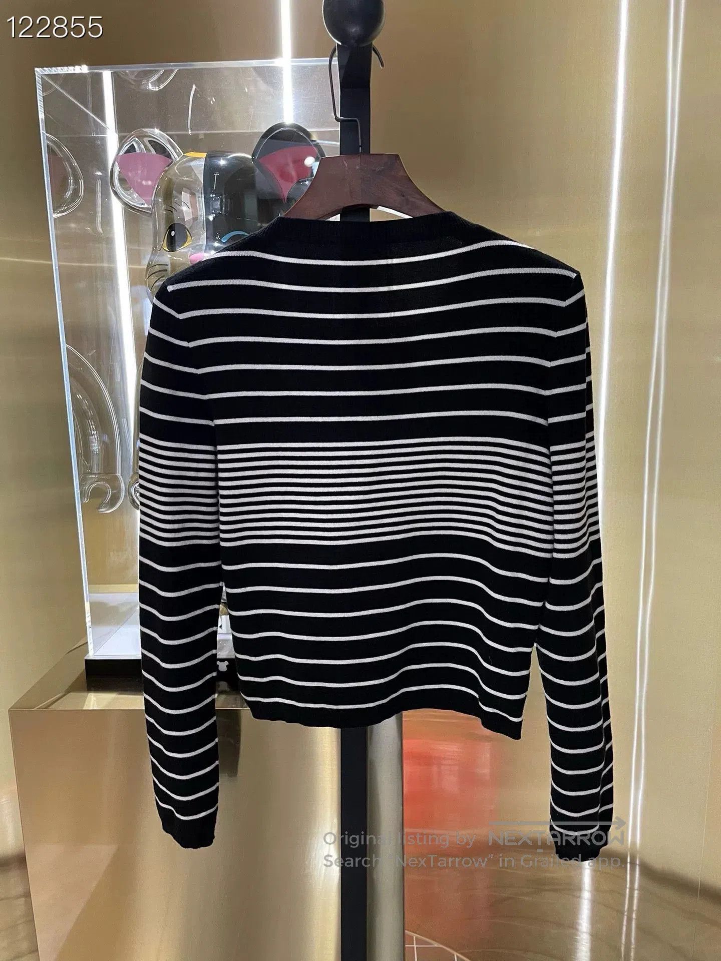 Miu Miu Miu Miu Black White Striped Knit Top. Size M / US 6-8 / IT 42-44 - 2 Thumbnail