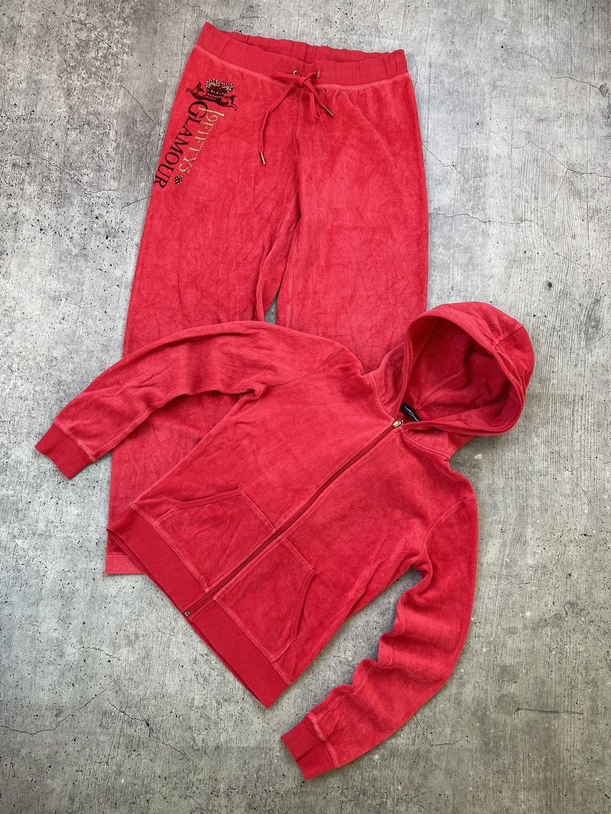 Juicy Couture Vintage y2k Juicy Couture Style Velour Track Suit Size 40" / US 18 - 3 Thumbnail