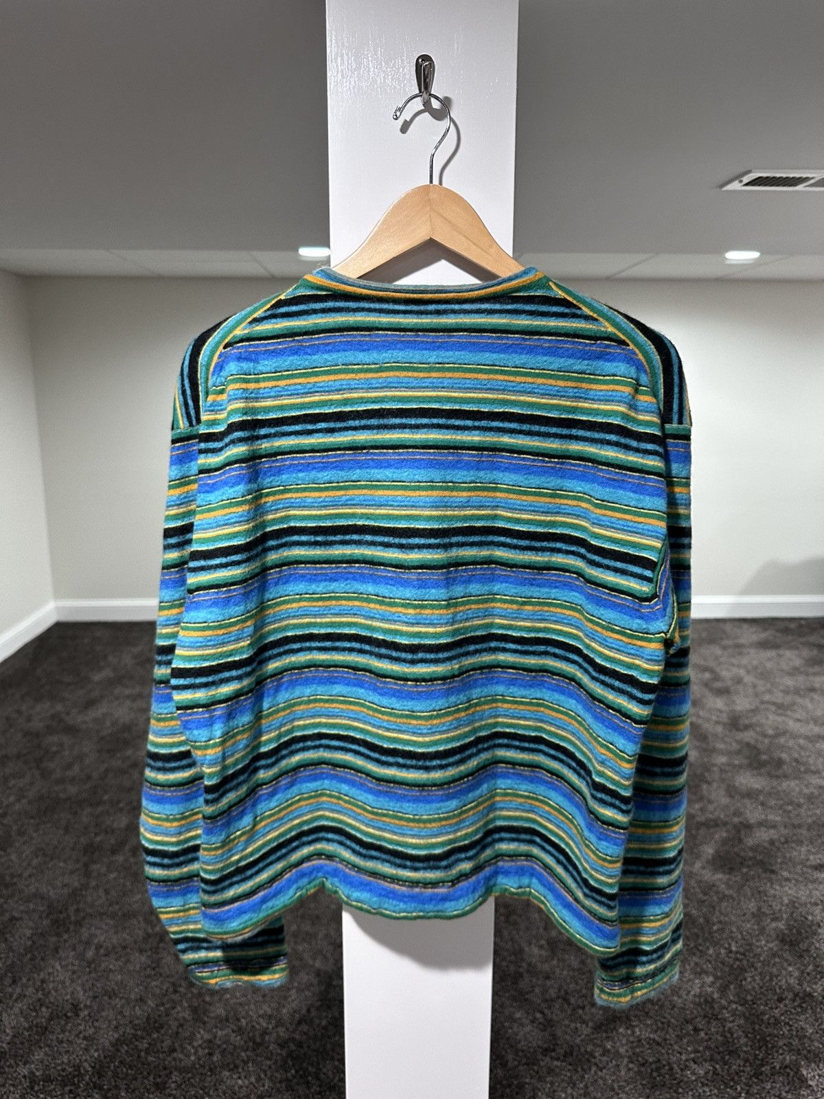 DENIM TEARS × Dior Dior x Denim Tears FW23 Blue/Yellow Striped Knit Sweater Size US M / EU 48-50 / 2 - 3 Thumbnail
