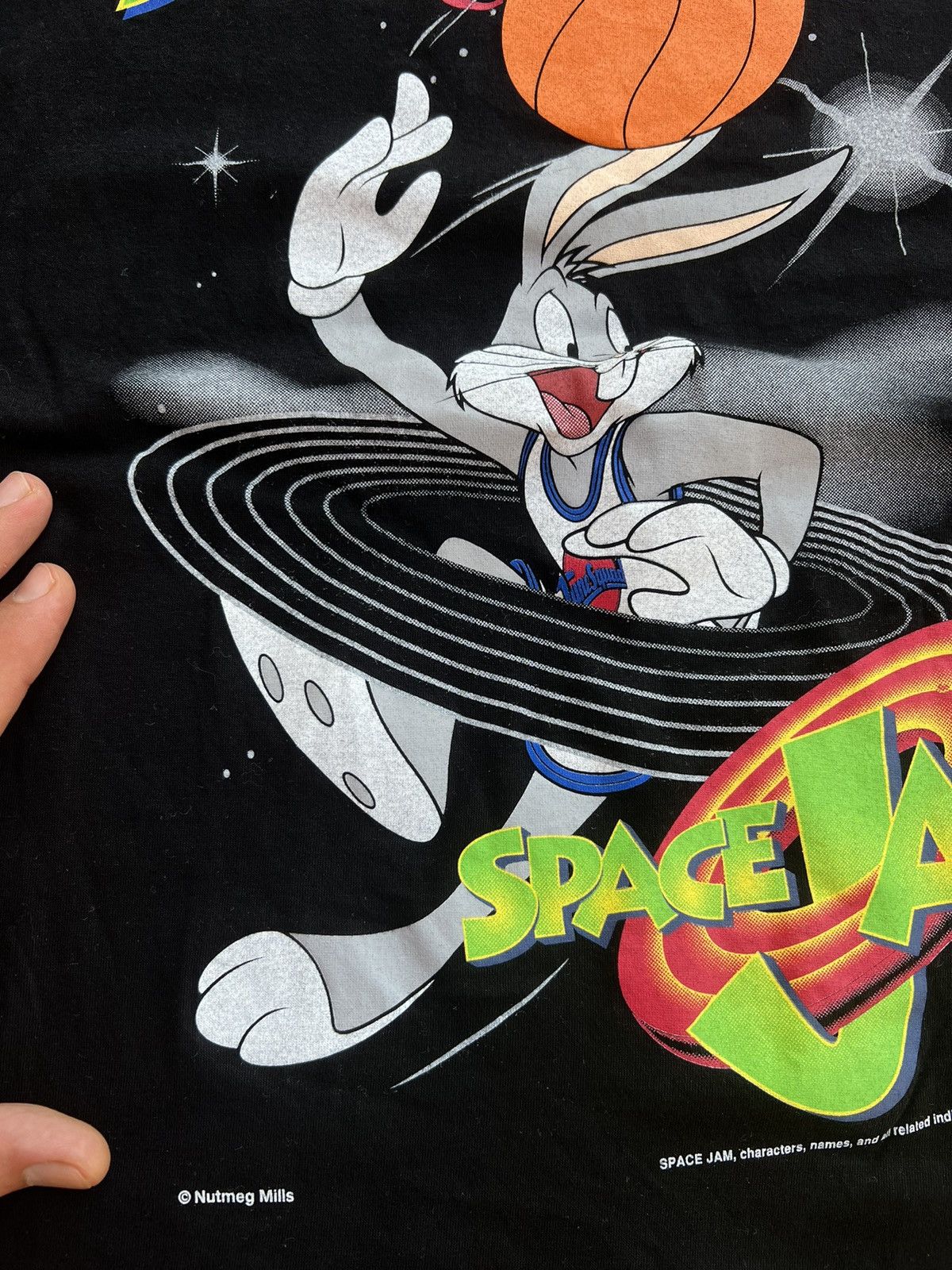 Nutmeg × Vintage × Warner Bros 1996 Vintage Bugs Bunny Space Jam Nutmeg T-Shirt Size US L / EU 52-54 / 3 - 4 Thumbnail