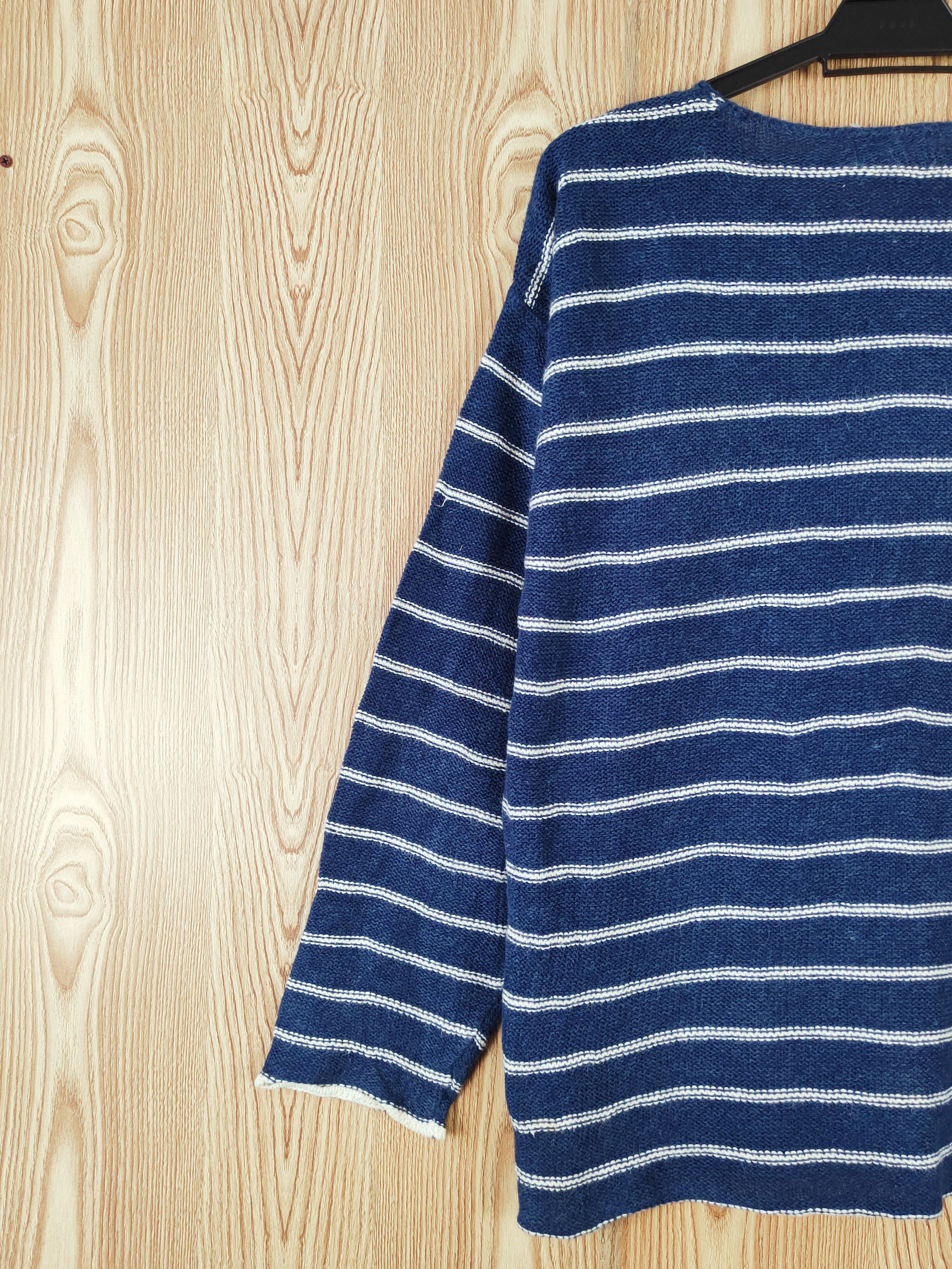 Homespun Knitwear Uniqlo Blue White Stripe Knitwear Long Sleeve T-shirts #W815 Size US L / EU 52-54 / 3 - 8 Thumbnail