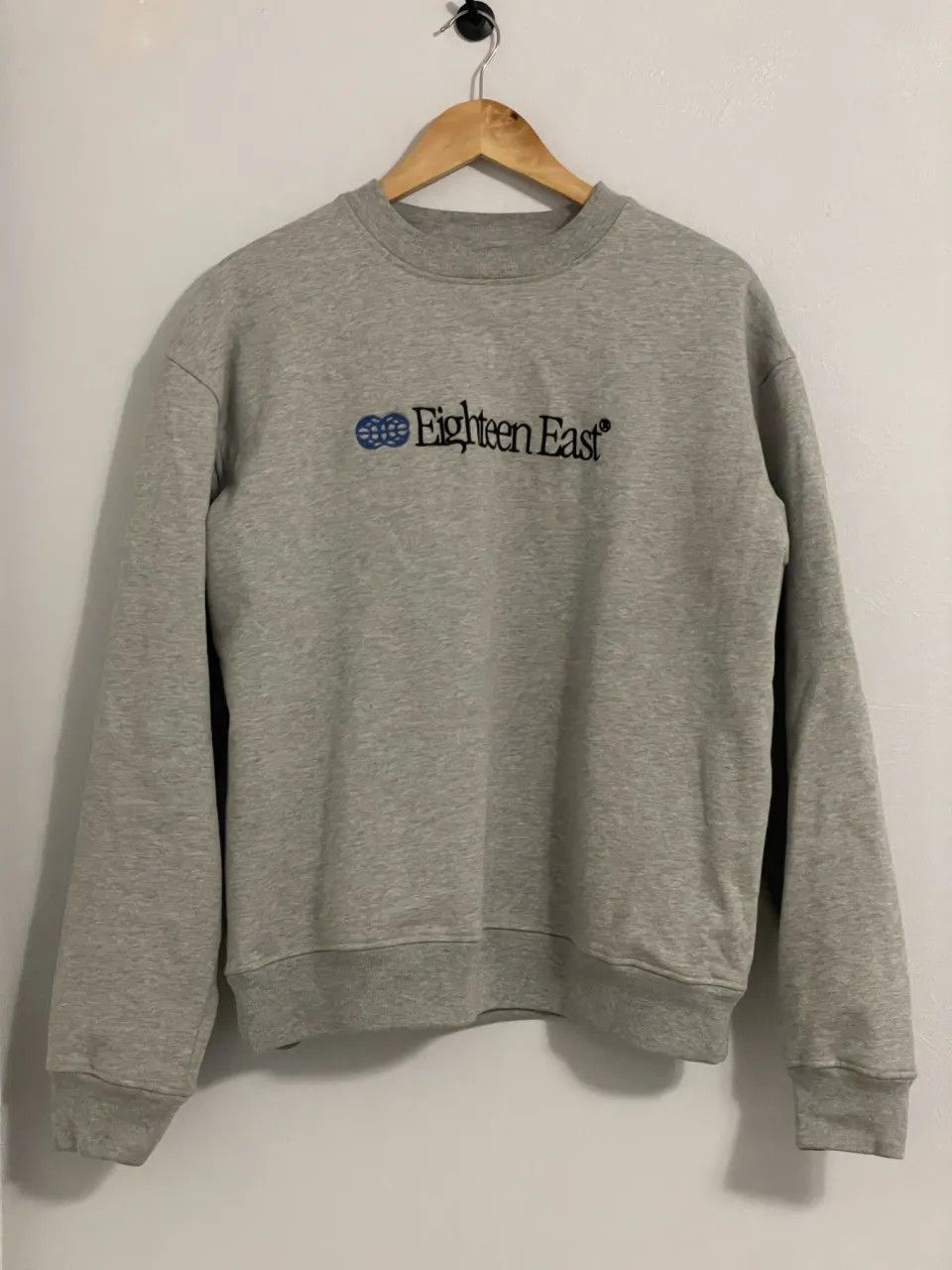 18 East Embroidered Crewneck in Gray, Men's — image 2 of 2