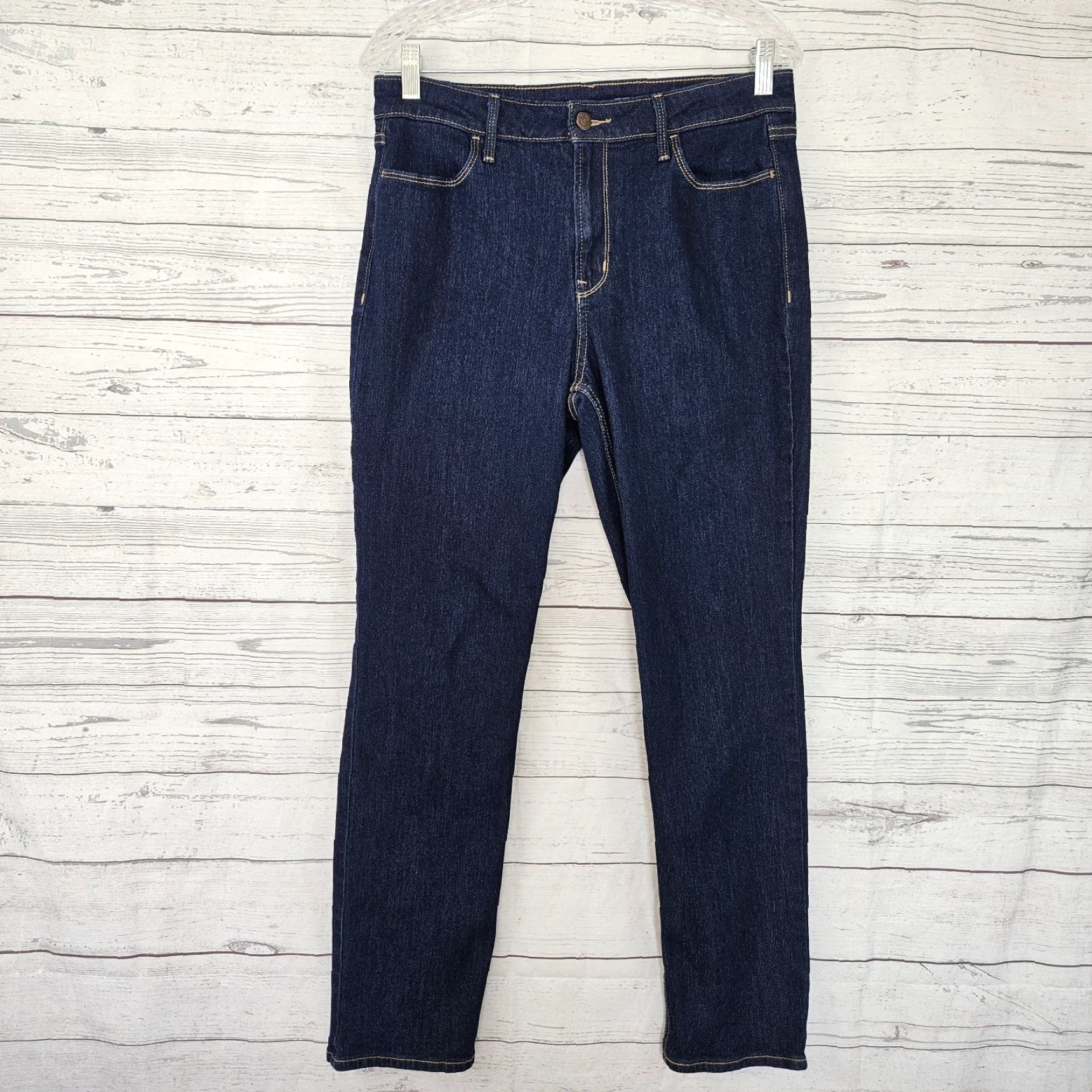 Old Navy VINTAGE? No. Old Navy Womens Wow Straight Jeans Sz 10 Blue Dark Wash High Rise Size 32" / US 10 / IT 46 - 2 Thumbnail