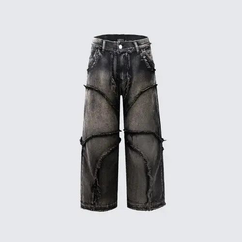 Jean Edged Frayed Straight Leg Jeans - Mid-Rise, Cotton Denim Size US 30 / EU 46 - 5 Thumbnail