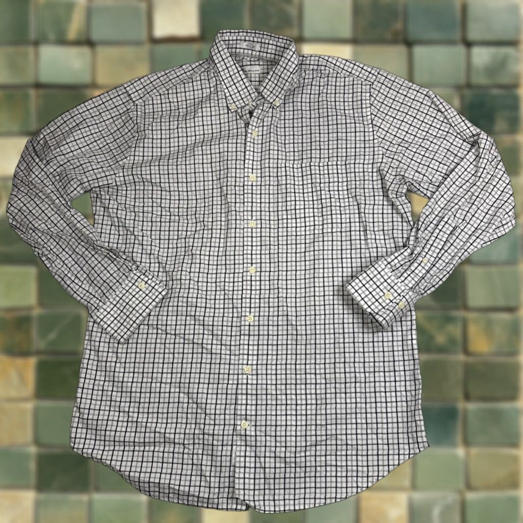 Peter Millar VINTAGE Peter Millar Button Down Men’s Large White Plaid Longsleeve 100% Cotton Pocket Mens Size US L / EU 52-54 / 3 - 1 Thumbnail