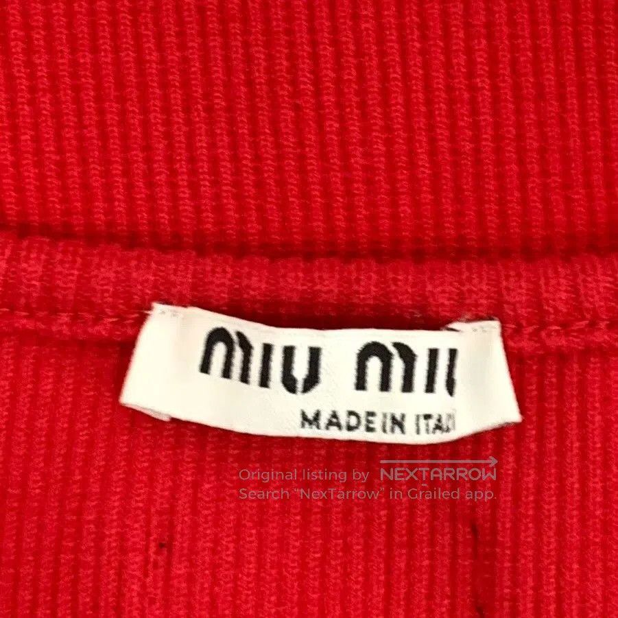 Miu Miu Miu Miu Red Logo Embroidered Cotton Vest. Size S / US 4 / IT 40 - 7 Thumbnail