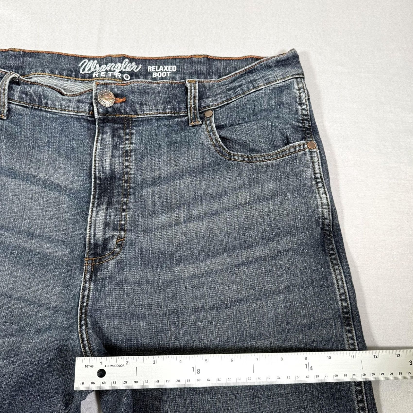 Wrangler Wrangler Jeans Mens 38x34 Blue Retro Relaxed Bootcut Stretch Denim Pants Western Size US 38 / EU 54 - 7 Thumbnail