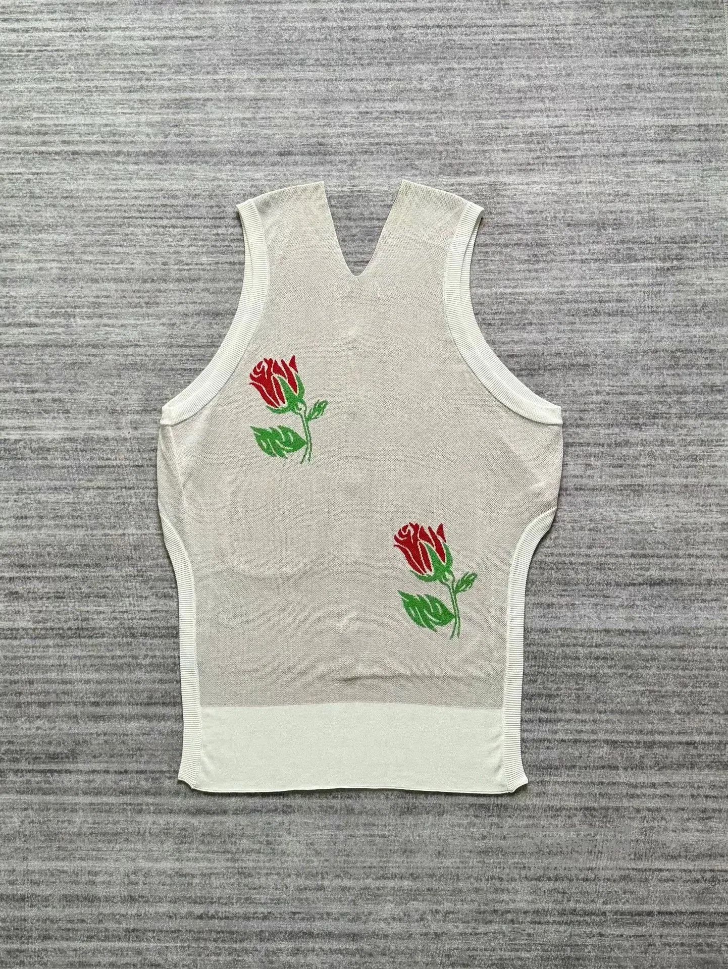Sulvam vintage floral knit sleeveless wool vest. Size US S / EU 44-46 / 1 - 2 Thumbnail
