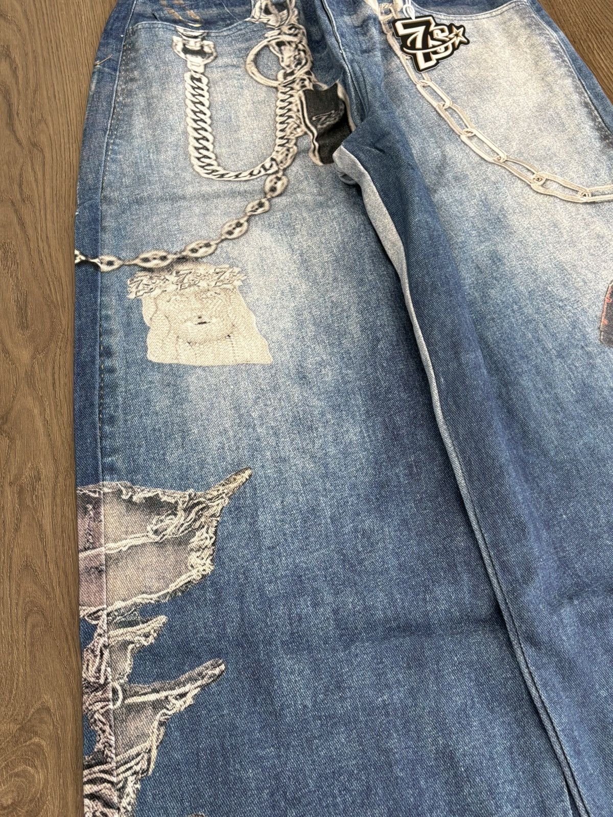 TRIPLE SEVENS Triple Sevens 2D Size 28 JeansBlueDenim Pants Baggy Wide Leg Size US 28 / EU 44 - 5 Thumbnail