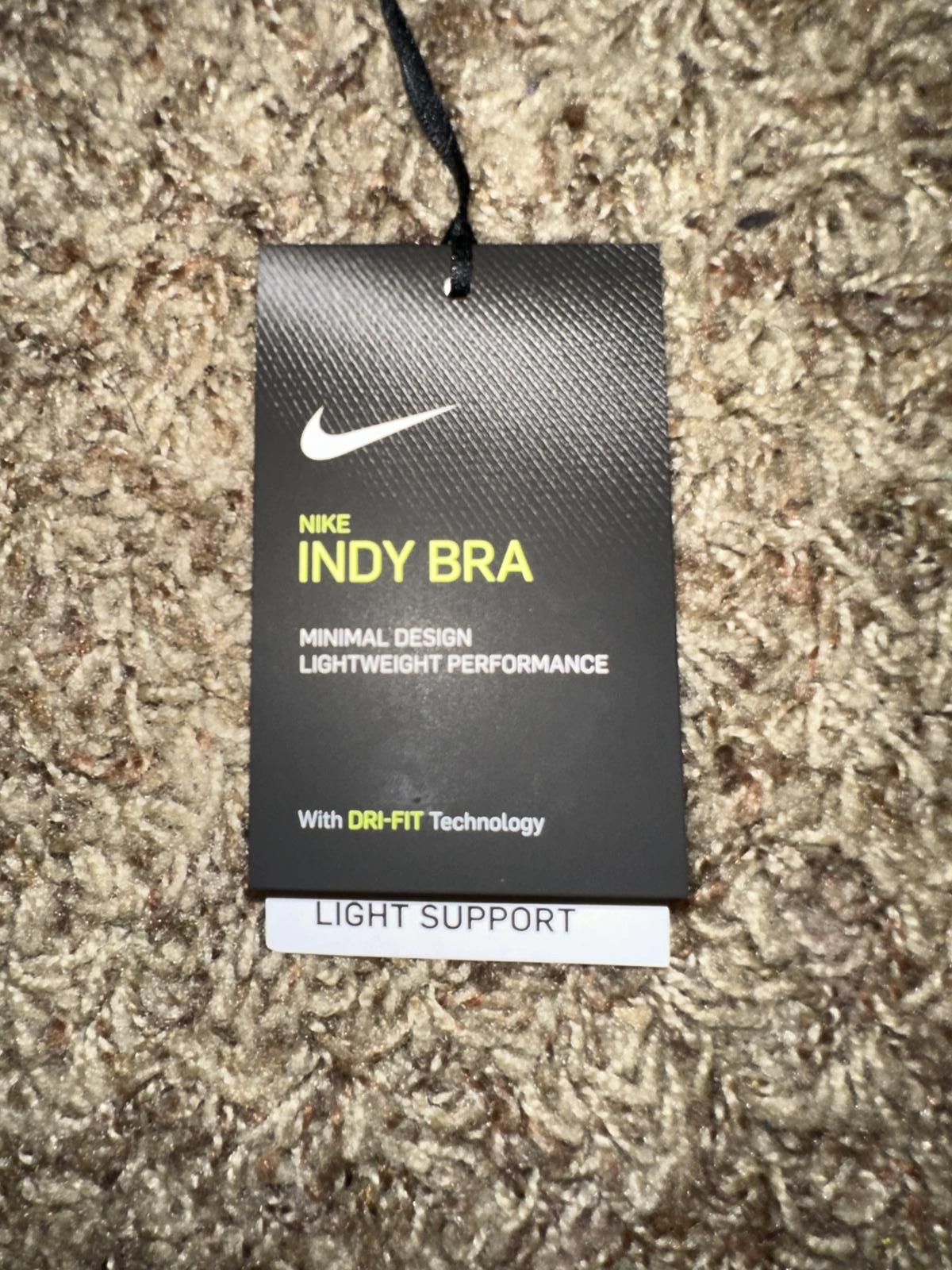 Nike Nike Women's Indy Black/White LS Padded U-Neck Sports Bra Size ONE SIZE - 8 Thumbnail