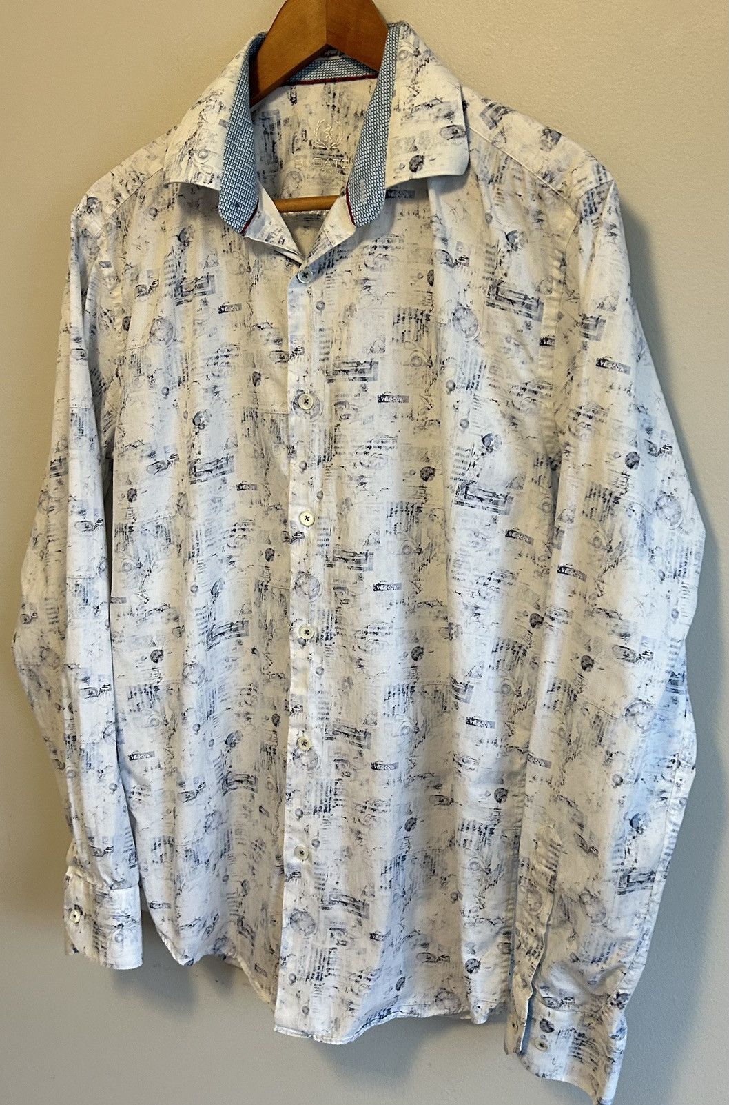 BUGATCHI Bugatchi Uomo Shirt Shaped Fit Long Sleeve Button Up Dress Size US M / EU 48-50 / 2 - 3 Thumbnail