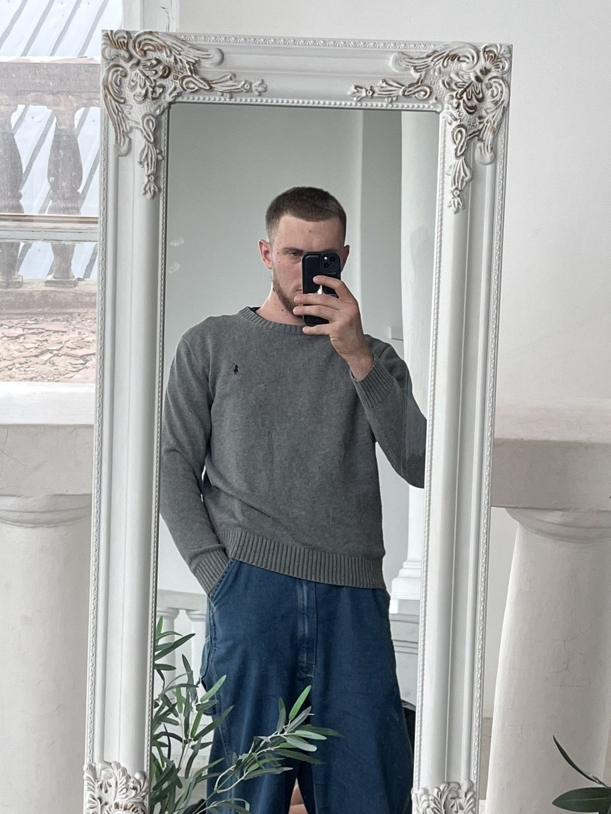Polo Ralph Lauren Vintage Polo Ralph Lauren Grey Knit Minimalist Sweater Y2K Size US L / EU 52-54 / 3 - 2 Thumbnail