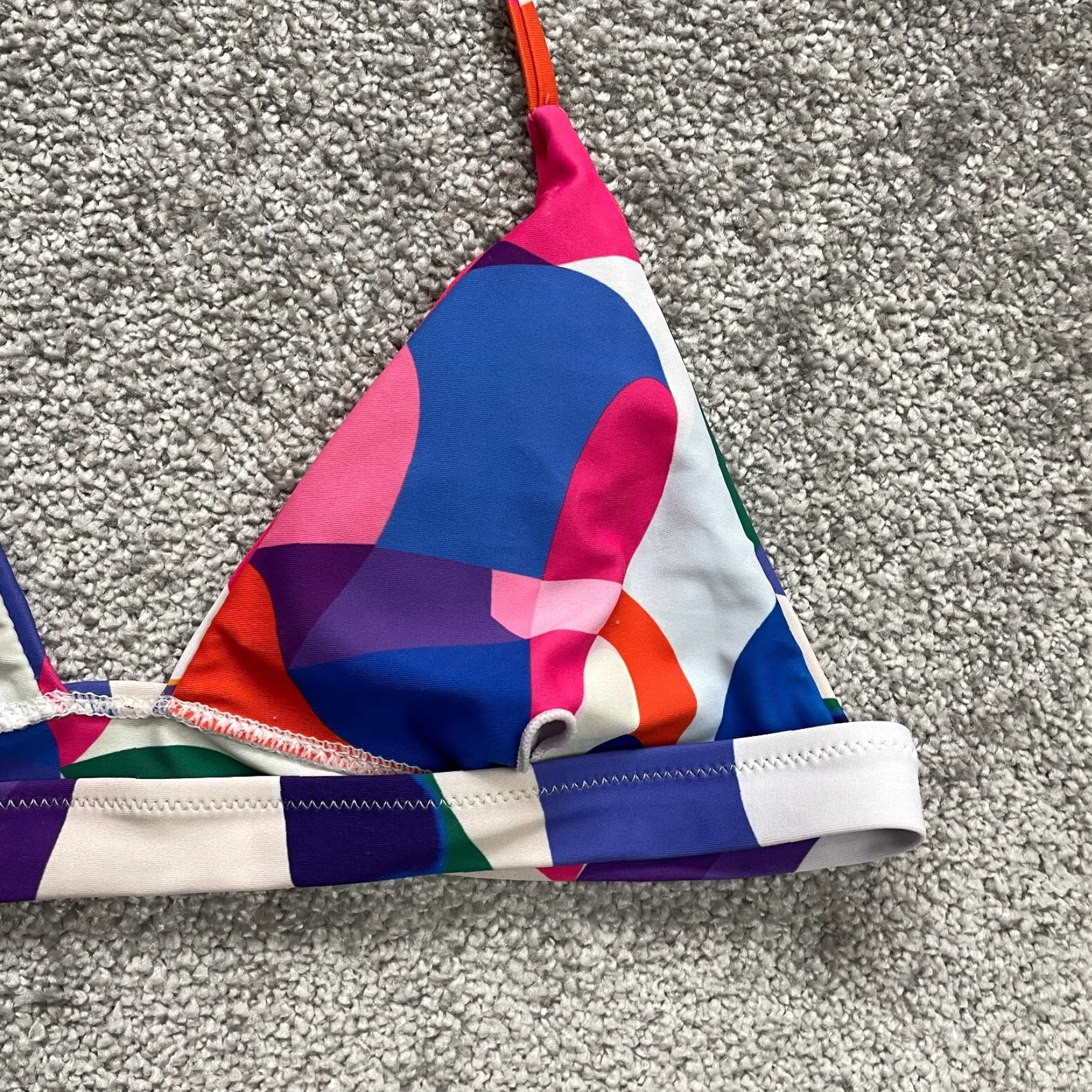 Triangl Women’s Small Multicolor Geometric Triangle Bikini Top - Spaghetti Strap Beach Swimwear Size S / US 4 / IT 40 - 4 Thumbnail