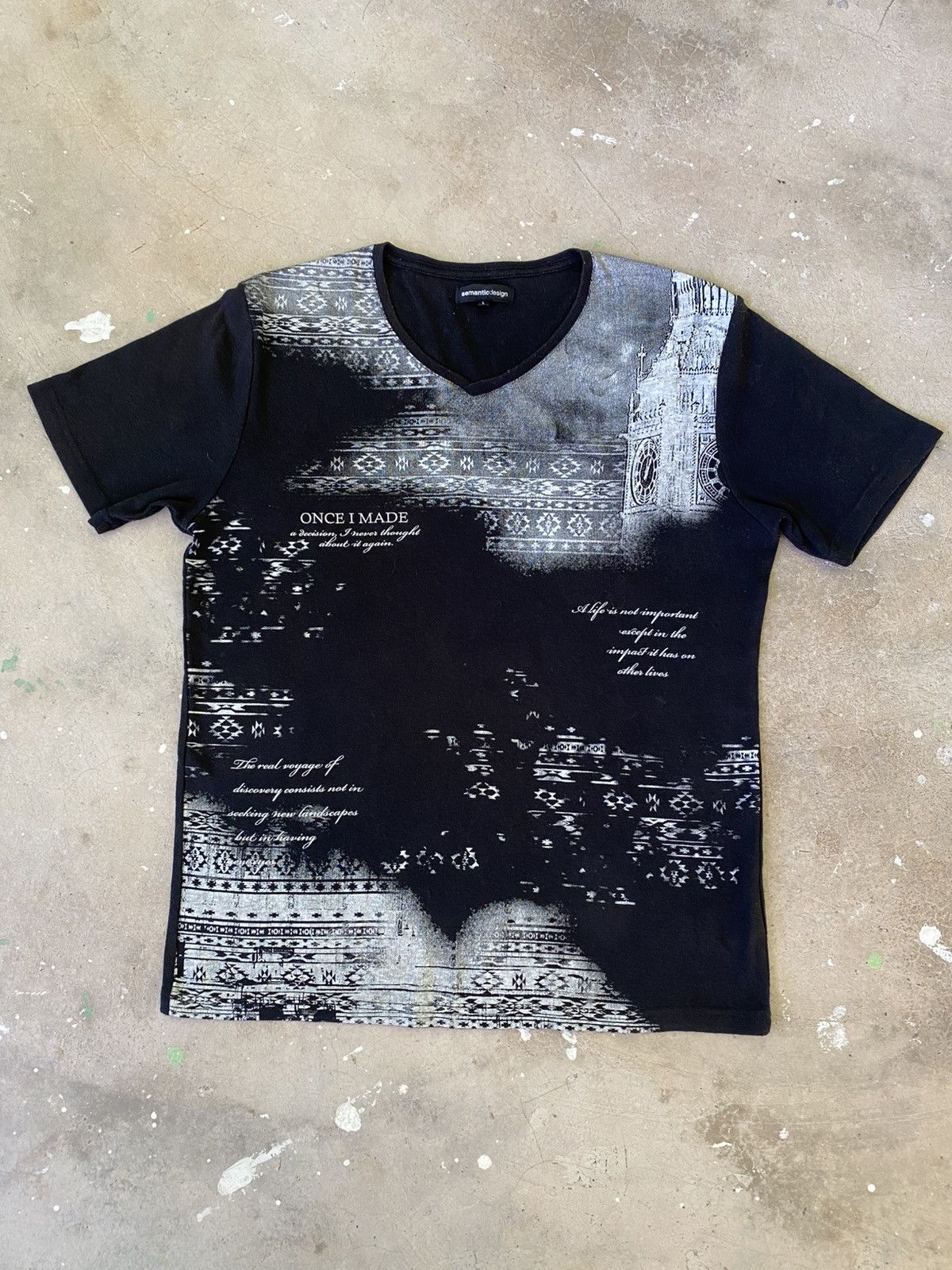 semanticdesign Semantic Design Abstract Graphic V Neck Tee Japan Size US M / EU 48-50 / 2 - 1 Thumbnail