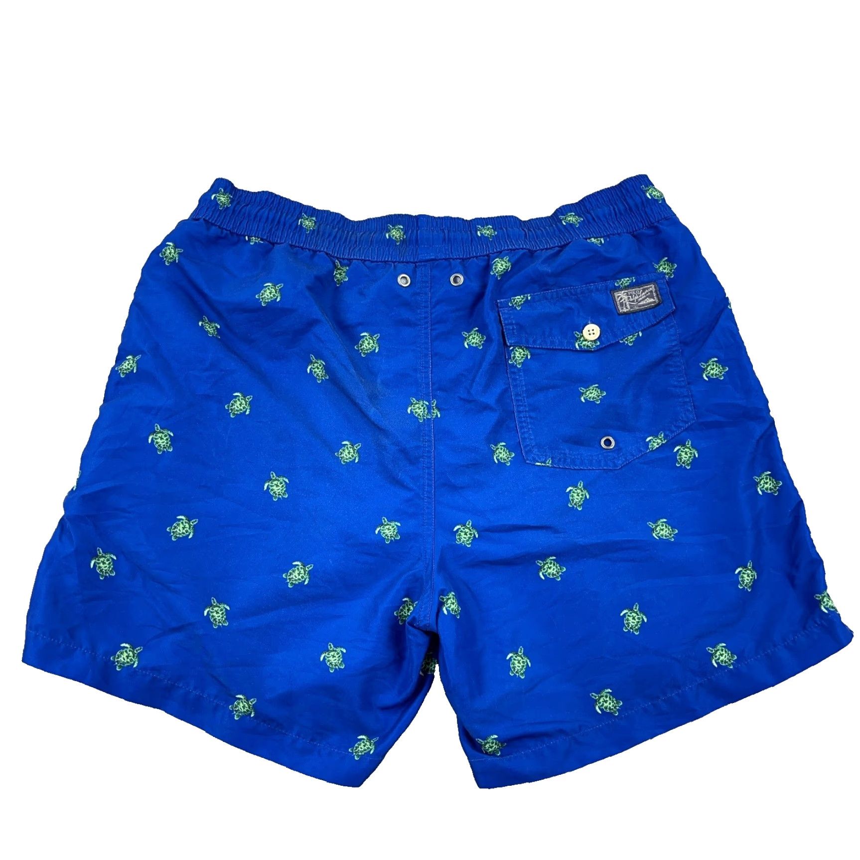 Polo Ralph Lauren Polo Ralph Lauren Swim Trunks Men Medium Blue Turtle Print Board Shorts M Blue Logo American Classic 90s Mens Size US M / EU 48-50 / 2 - 2 Thumbnail
