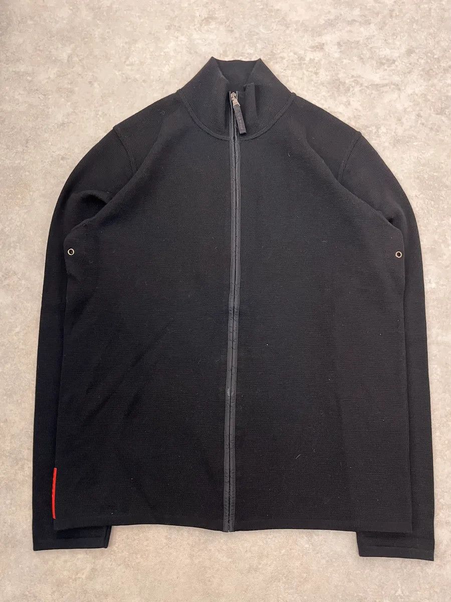 Prada AW2009 Prada Black Wool Linea Rossa Zip-up Sweater Size US M / EU 48-50 / 2 - 4 Thumbnail