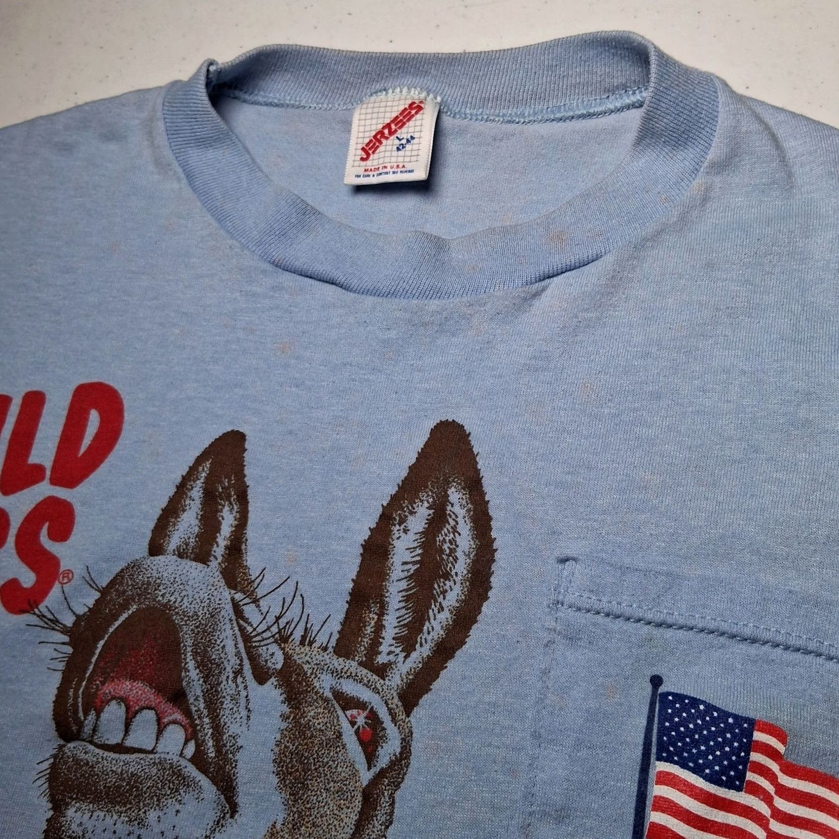 Jerzees VINTAGE Democrat T Shirt Blue Large USA Flag Patriotic Donkey Funny READ Shirt Mens JL Jerzees Size US L / EU 52-54 / 3 - 7 Thumbnail