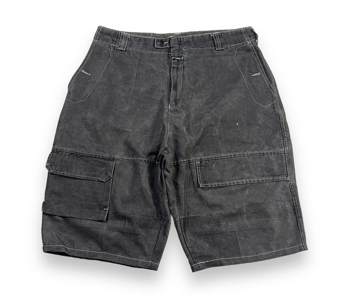 Marithe + Francois Girbaud Fades!! Girbaud Baggy 90s Cargo Denim Jorts Pant Size US 38 / EU 54 - 1 Thumbnail